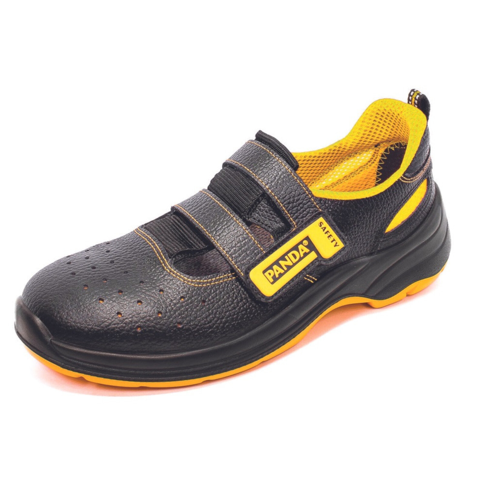 Bezpečnostné sandále Panda Basic Venezia MF S1P SRC - veľkosť: 48, farba: čierna/žltá