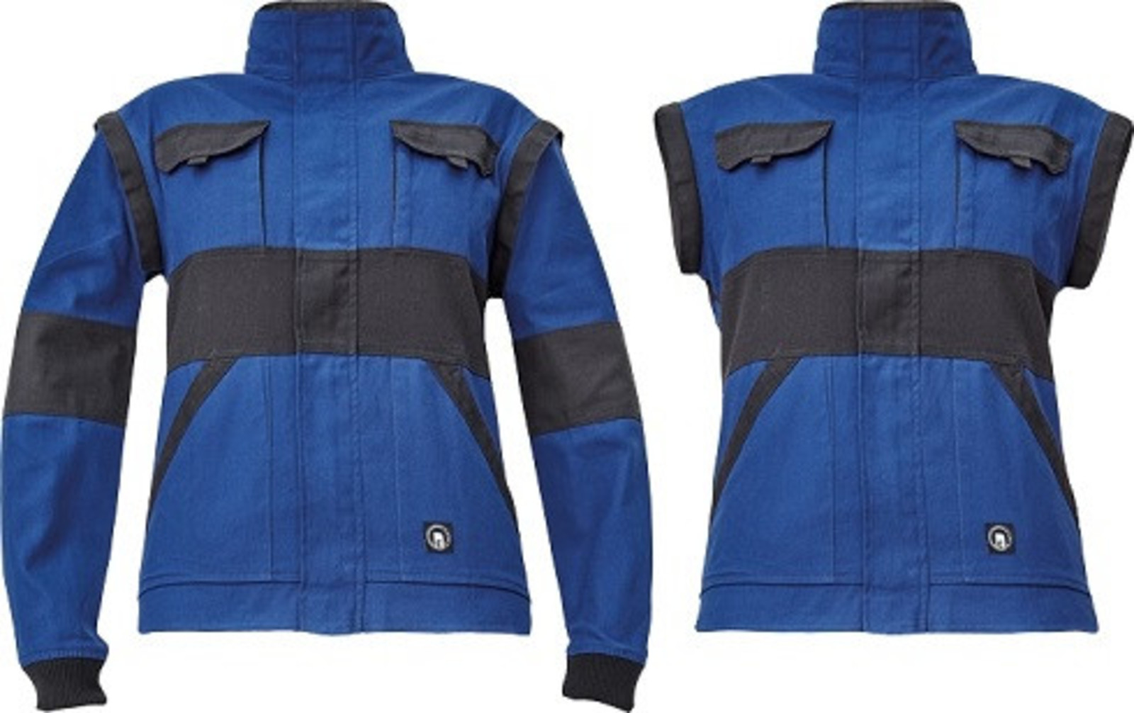 Dámska bavlnená montérková bunda Cerva Max Neo Lady 2v1 - veľkosť: 50, farba: modrá/čierna