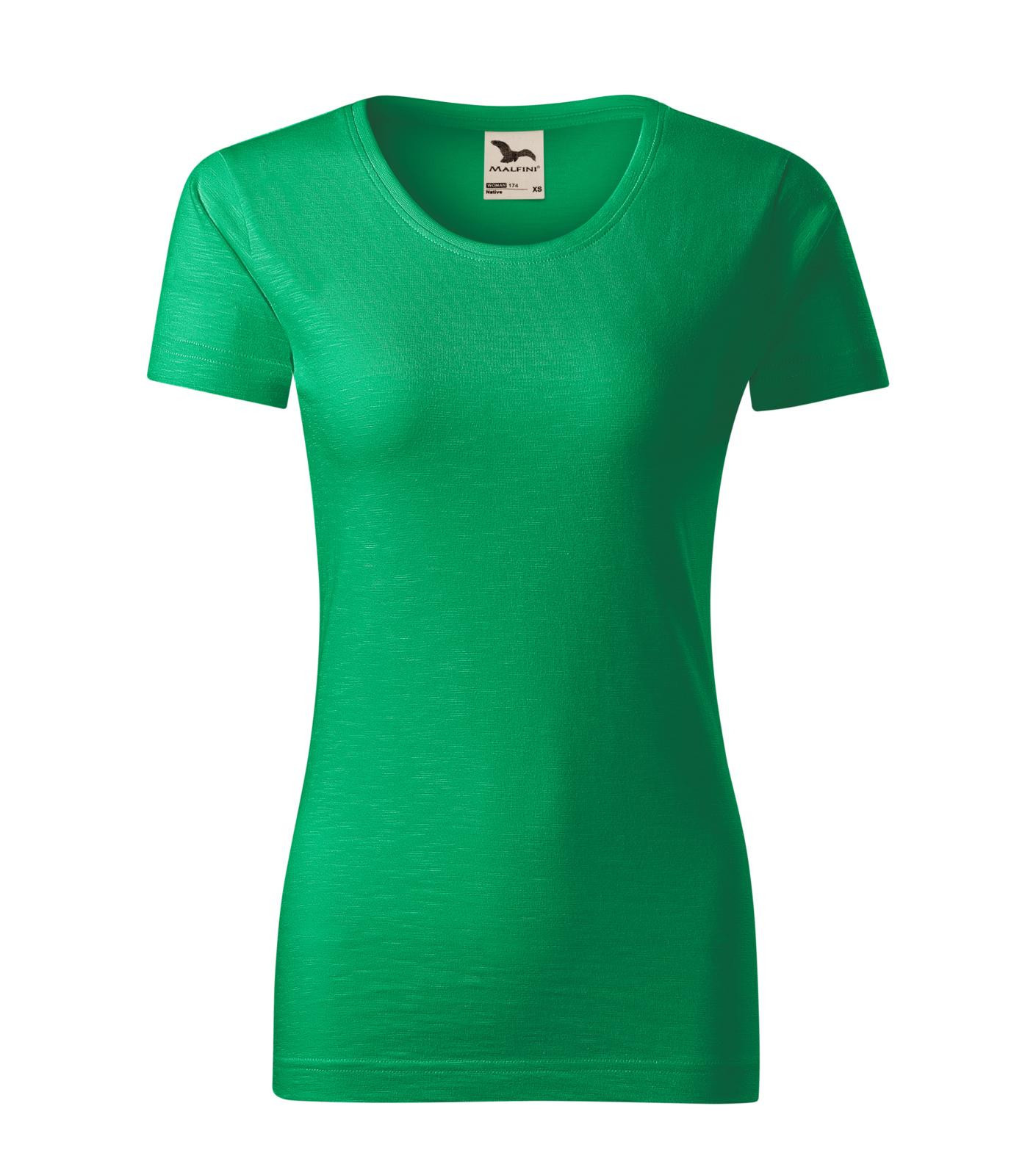 Dámske bavlnené tričko Malfini Native 174 - veľkosť: S, farba: trávová zelená