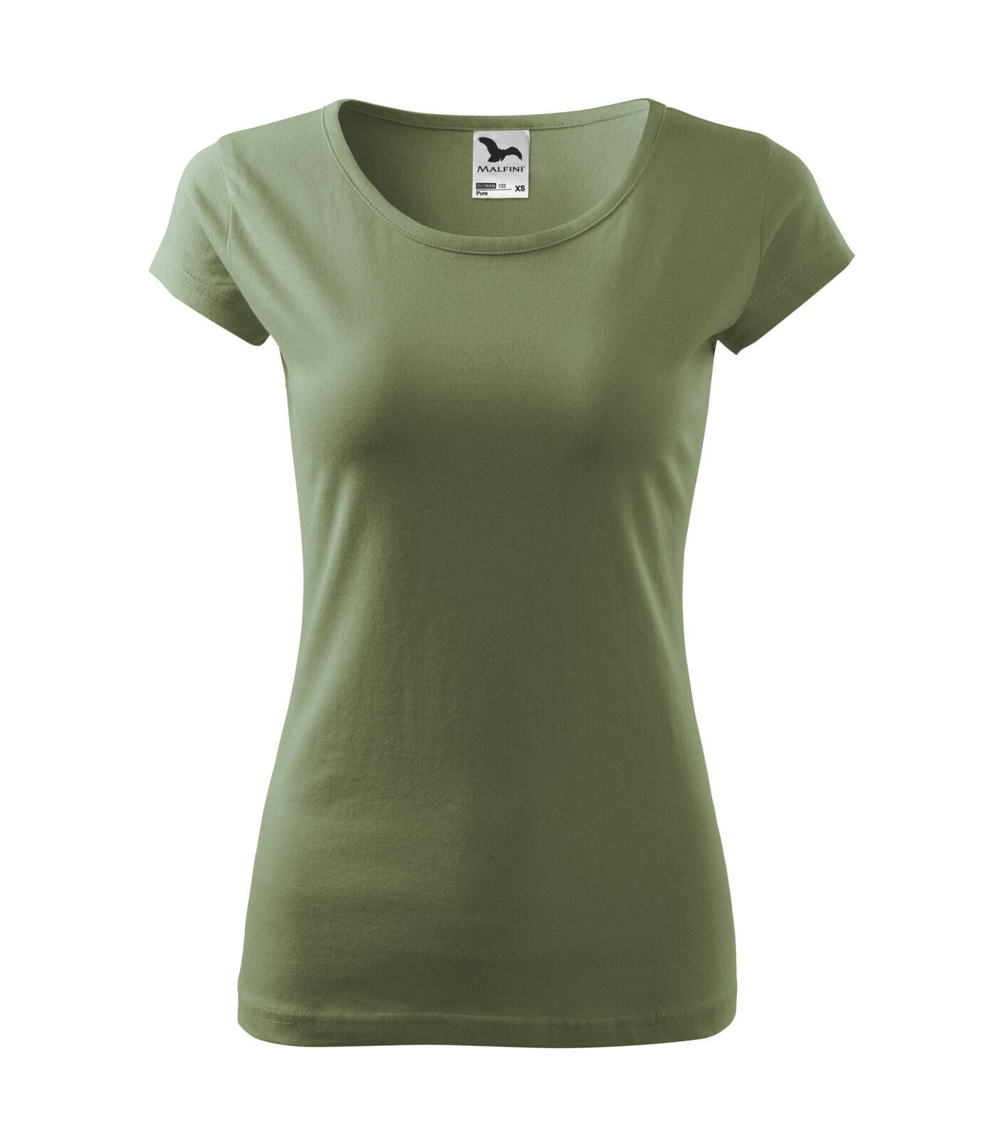 Dámske bavlnené tričko Malfini Pure 122 - veľkosť: XS, farba: khaki