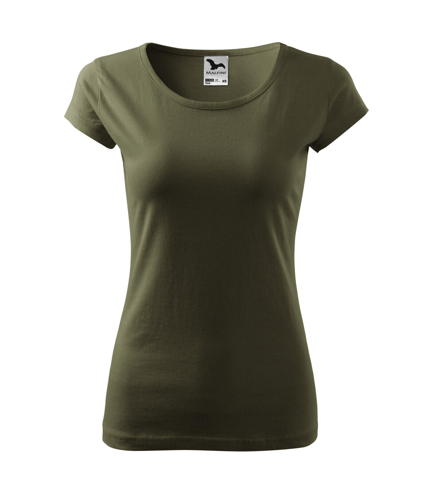 Dámske bavlnené tričko Malfini Pure 122 - veľkosť: M, farba: military