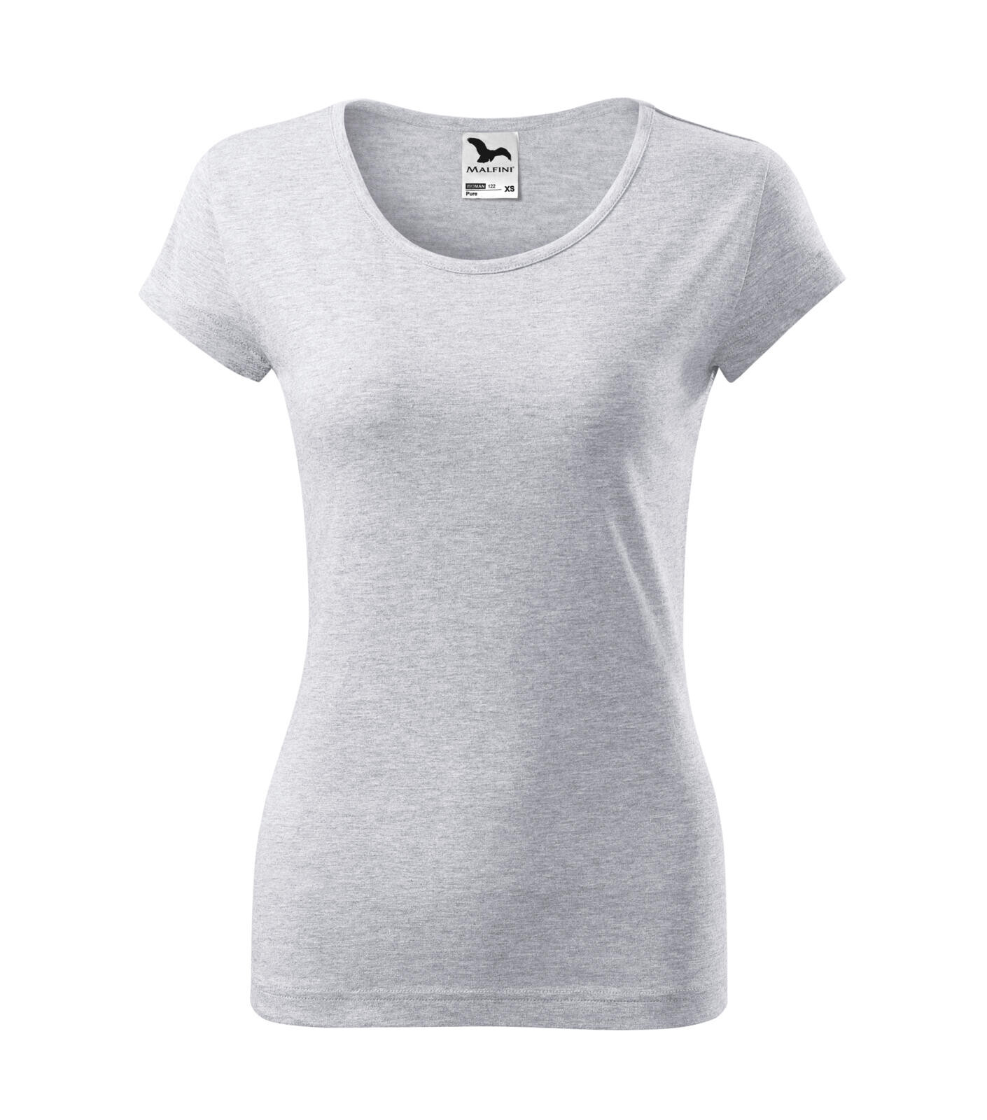 Dámske bavlnené tričko Malfini Pure 122 - veľkosť: S, farba: svetlosivý melír