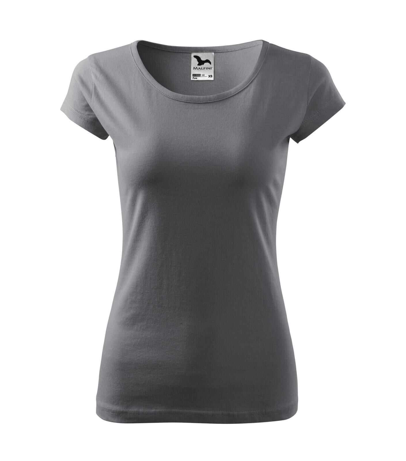 Dámske bavlnené tričko Malfini Pure 122 - veľkosť: XXL, farba: oceľovo sivá