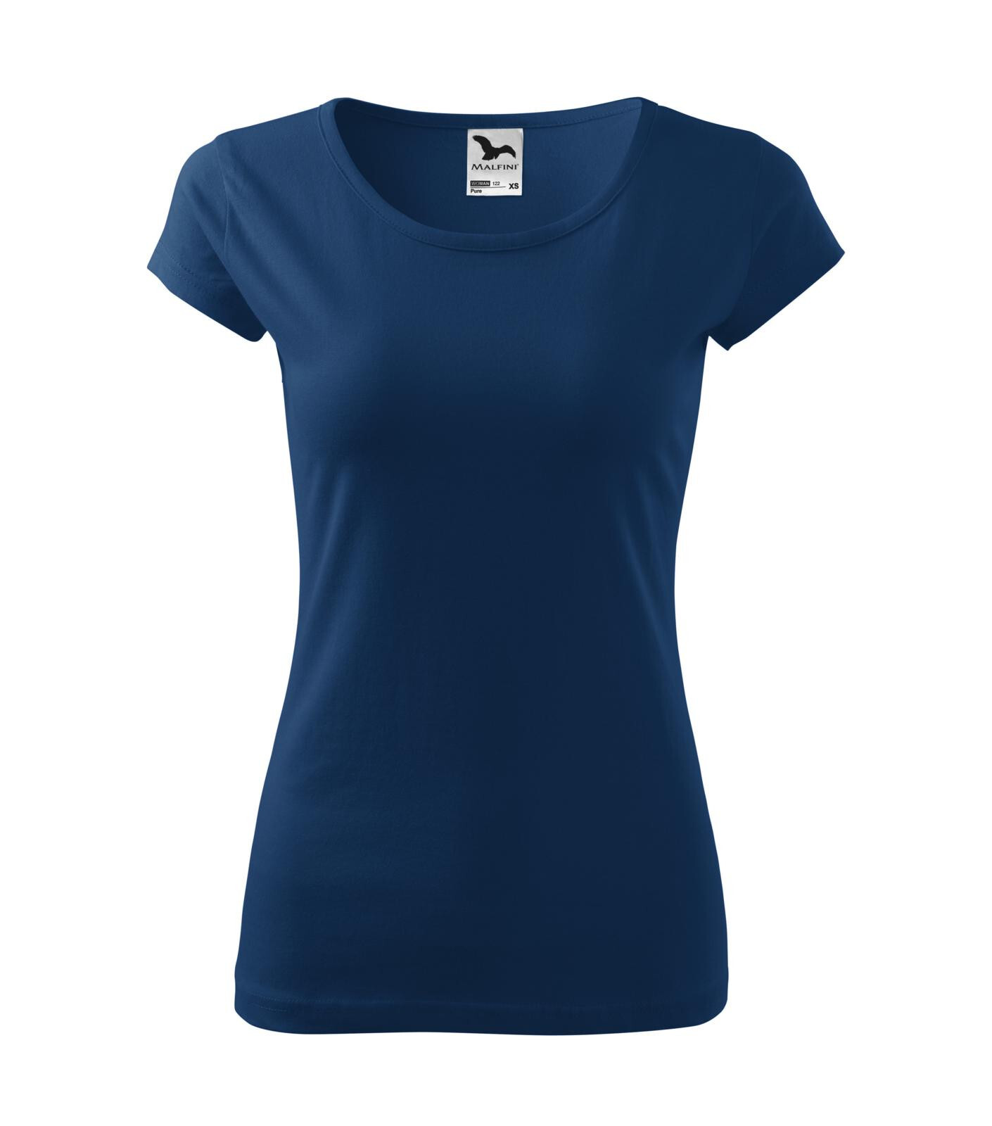 Dámske bavlnené tričko Malfini Pure 122 - veľkosť: S, farba: polnočná modrá