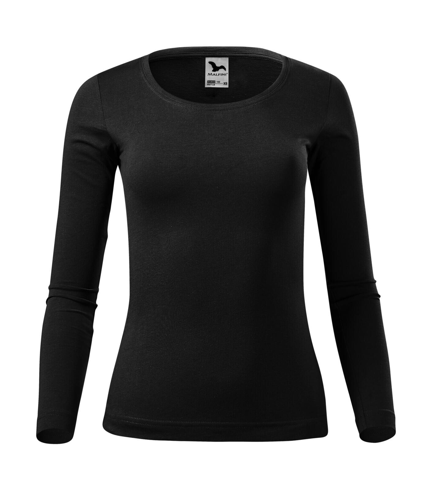 Dámske bavlnené tričko s dlhým rukávom Malfini Fit-T 169 - veľkosť: XXL, farba: čierna