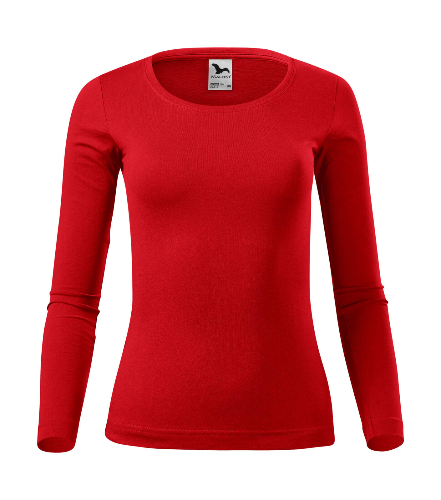 Dámske bavlnené tričko s dlhým rukávom Malfini Fit-T 169 - veľkosť: XXL, farba: červená
