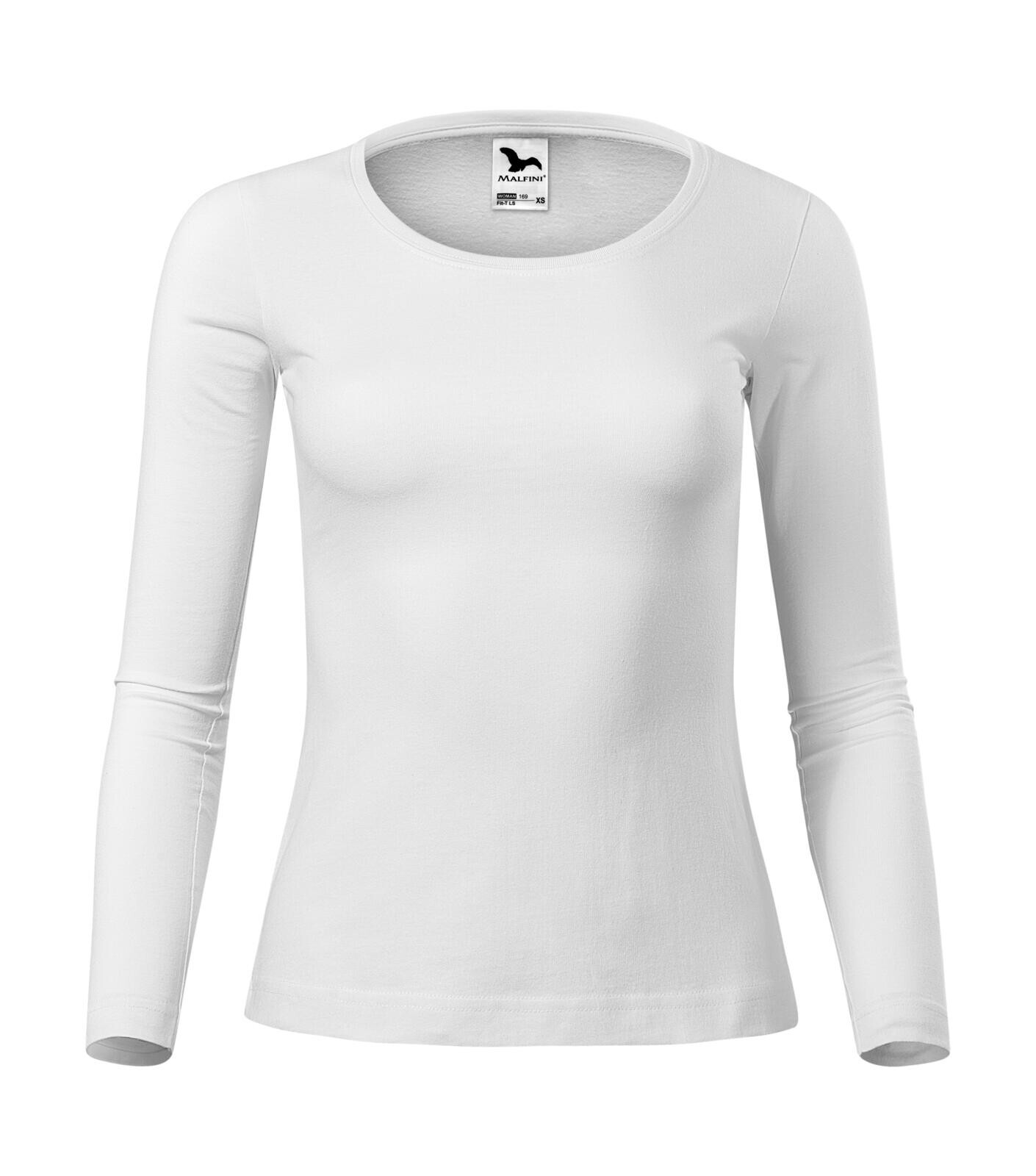 Dámske bavlnené tričko s dlhým rukávom Malfini Fit-T 169 - veľkosť: 3XL, farba: biela