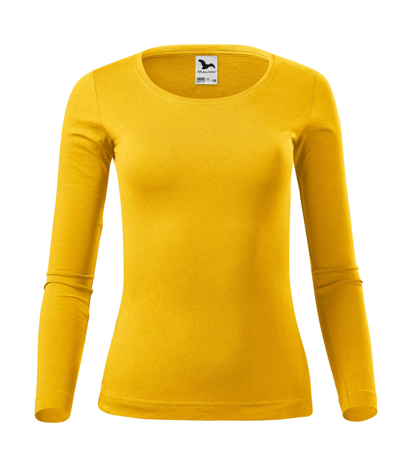 Dámske bavlnené tričko s dlhým rukávom Malfini Fit-T 169 - veľkosť: XXL, farba: žltá