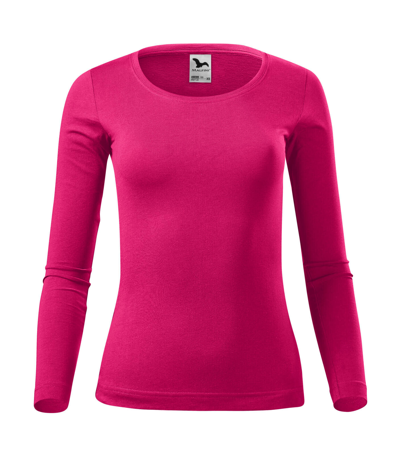 Dámske bavlnené tričko s dlhým rukávom Malfini Fit-T 169 - veľkosť: M, farba: malinová