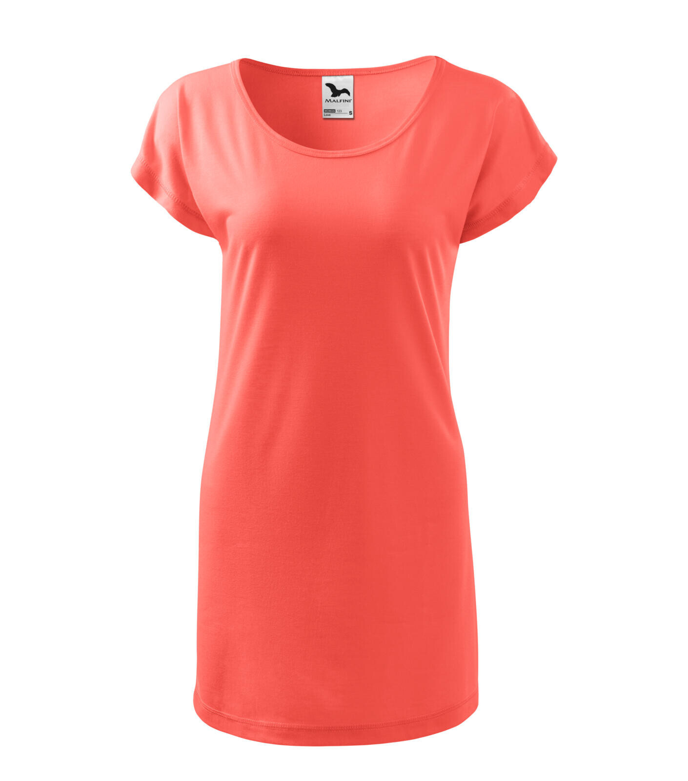 Dámske dlhé tričko/šaty Malfini Love 123 - veľkosť: S, farba: koralová