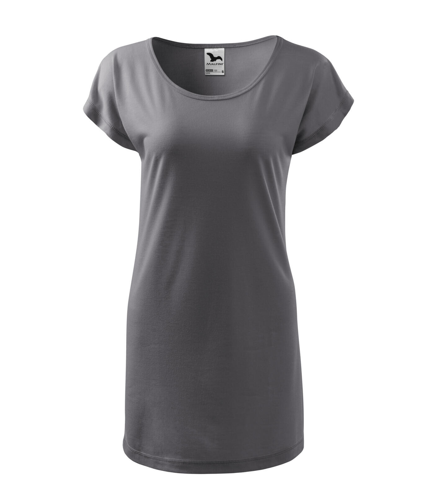 Dámske dlhé tričko/šaty Malfini Love 123 - veľkosť: L, farba: oceľovo sivá