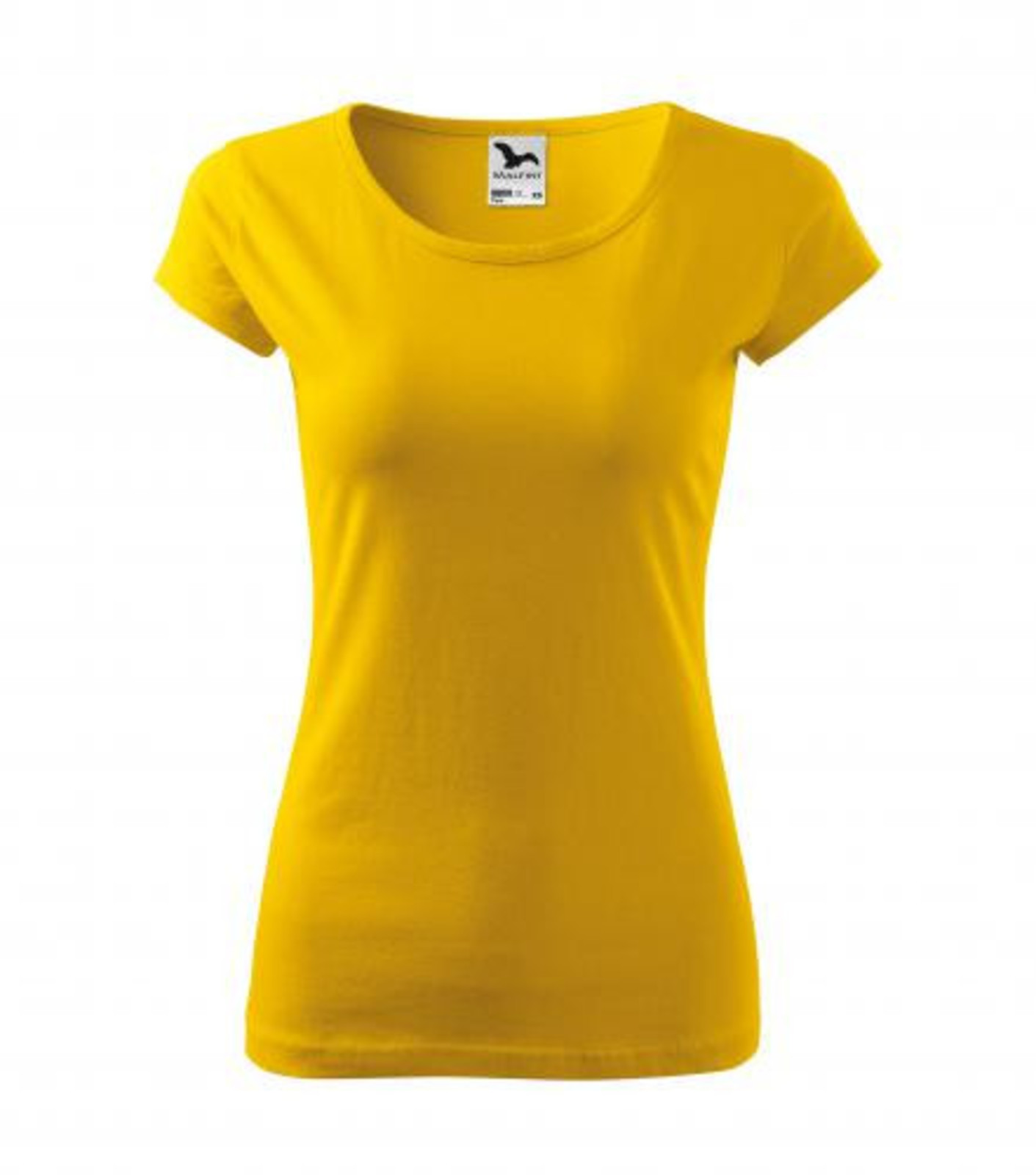 Dámske bavlnené tričko Malfini Pure 122 - veľkosť: XS, farba: žltá