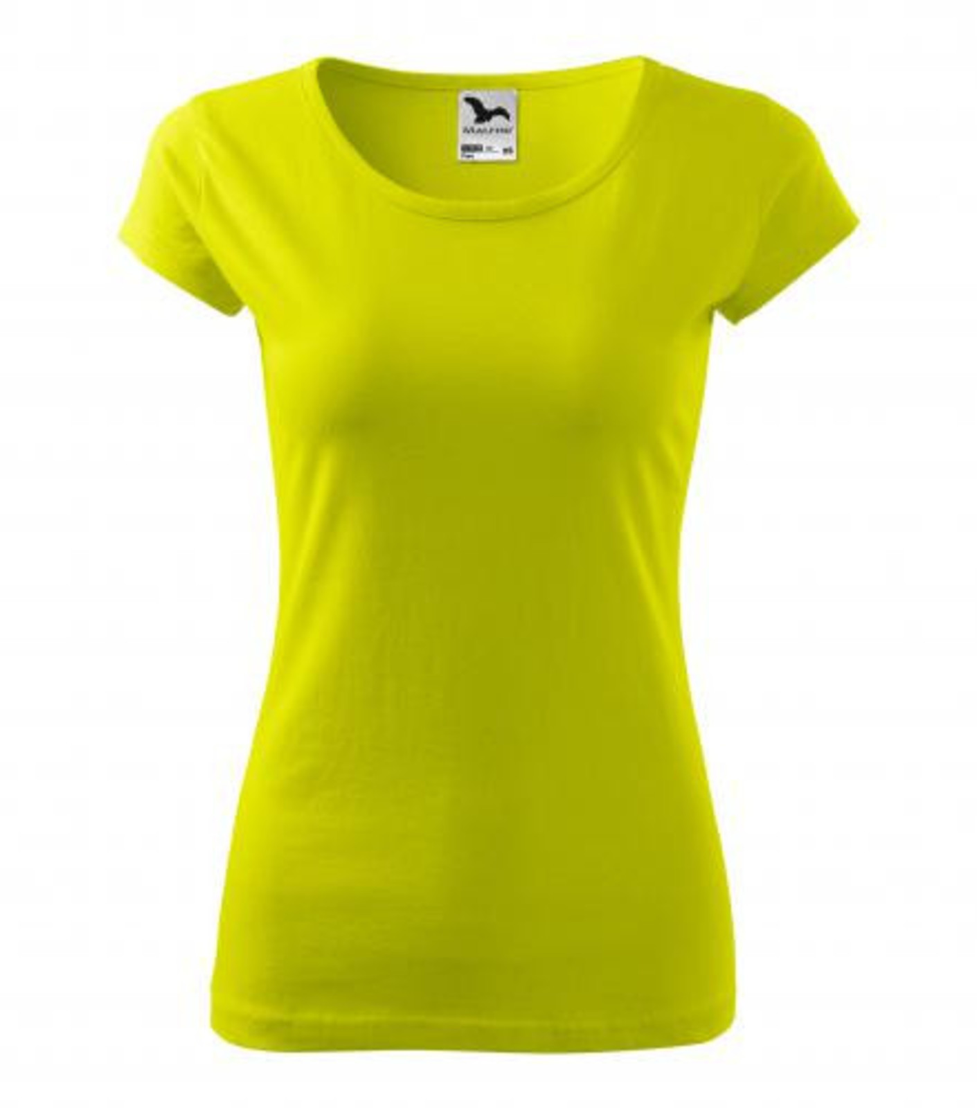Dámske bavlnené tričko Malfini Pure 122 - veľkosť: XL, farba: limetková