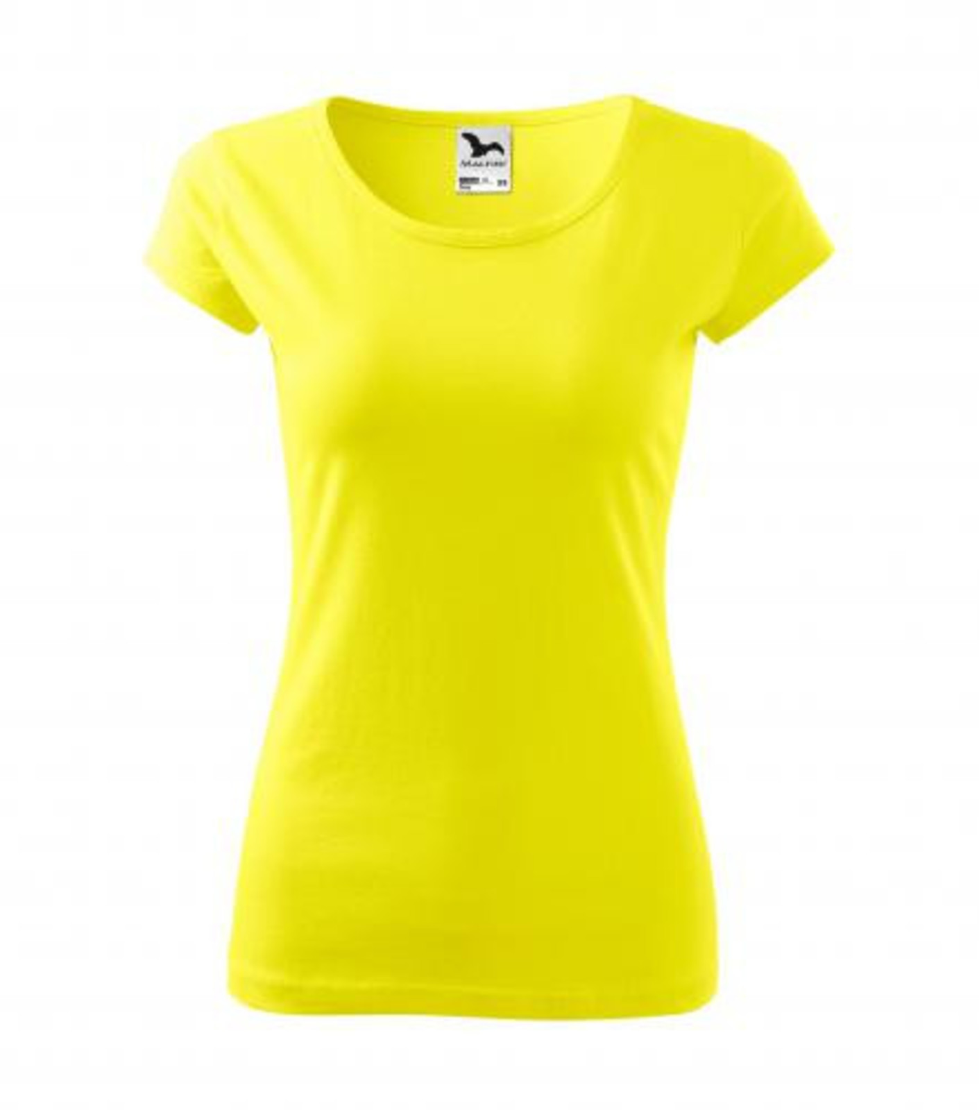 Dámske bavlnené tričko Malfini Pure 122 - veľkosť: XS, farba: citrónová