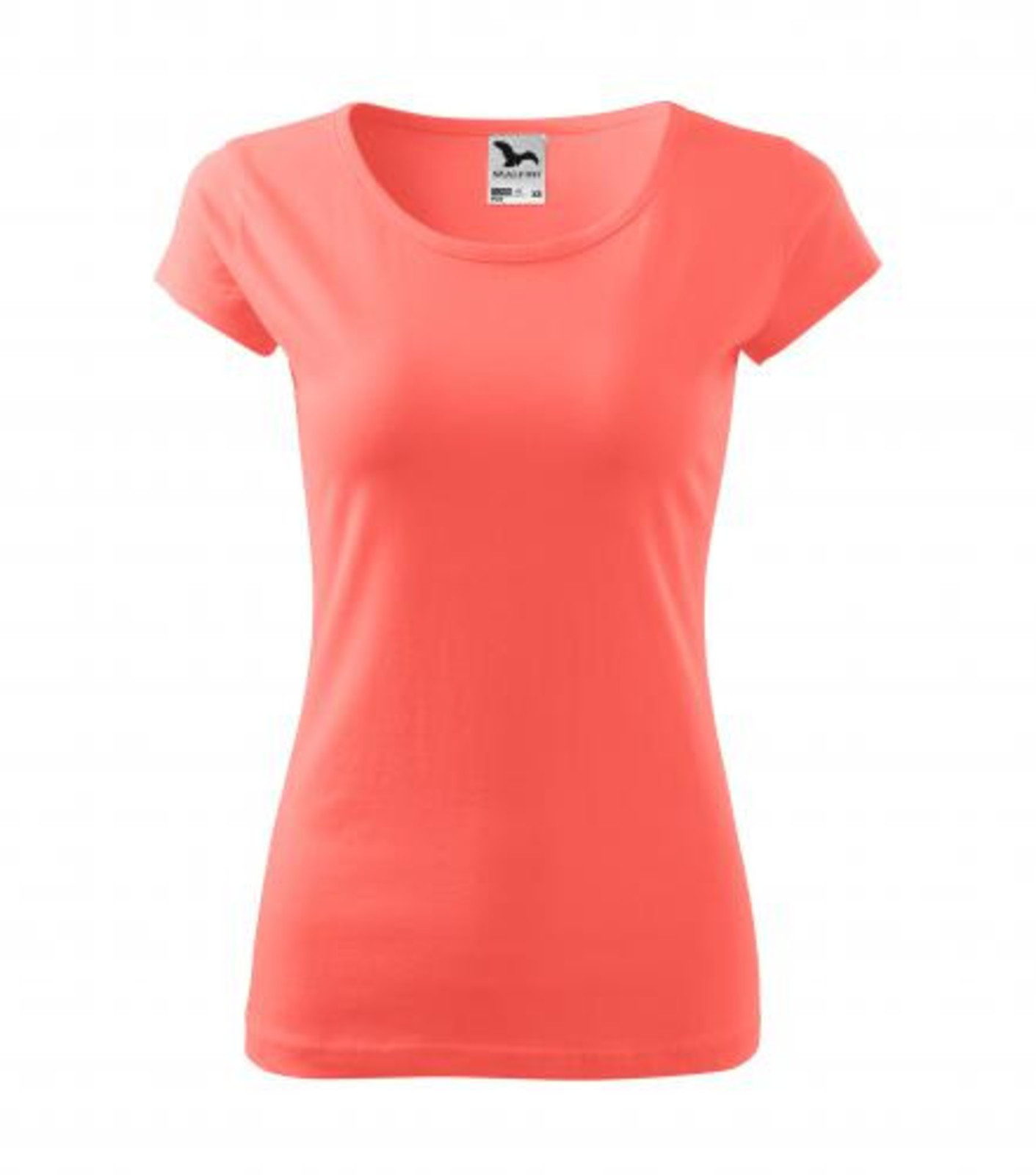Dámske bavlnené tričko Malfini Pure 122 - veľkosť: S, farba: koralová