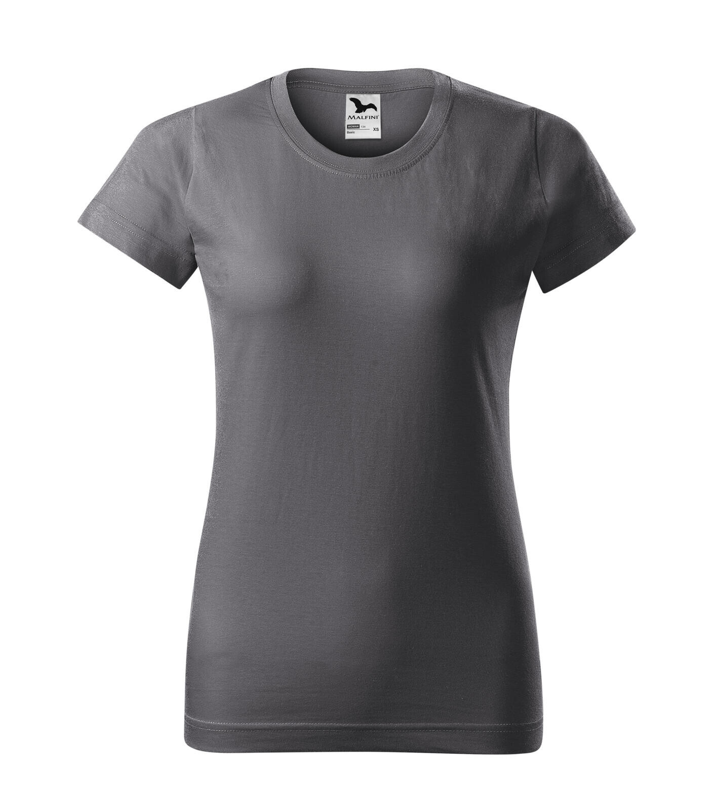 Dámske tričko Malfini Basic 134 - veľkosť: M, farba: oceľovo sivá