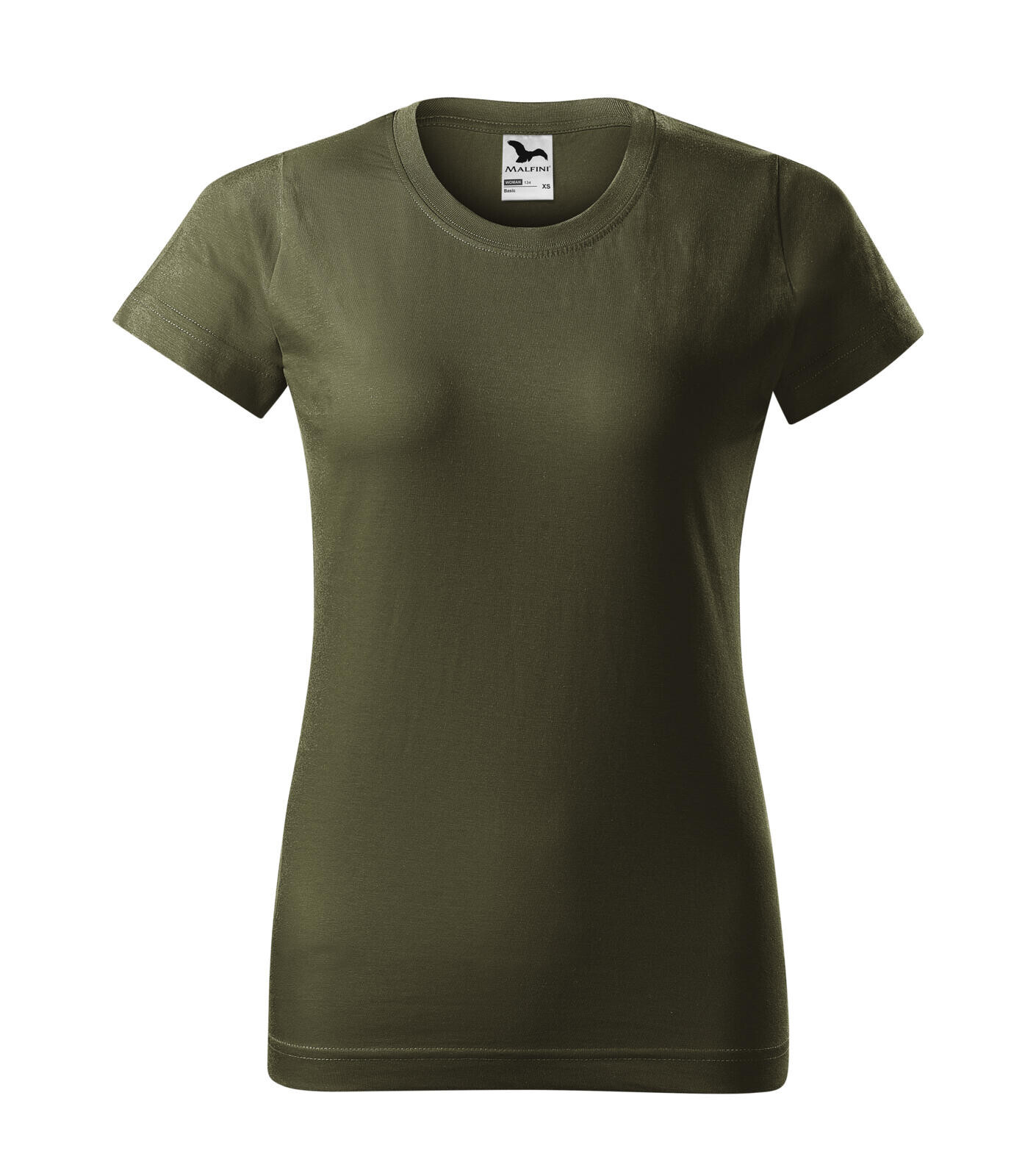 Dámske tričko Malfini Basic 134 - veľkosť: XXL, farba: military
