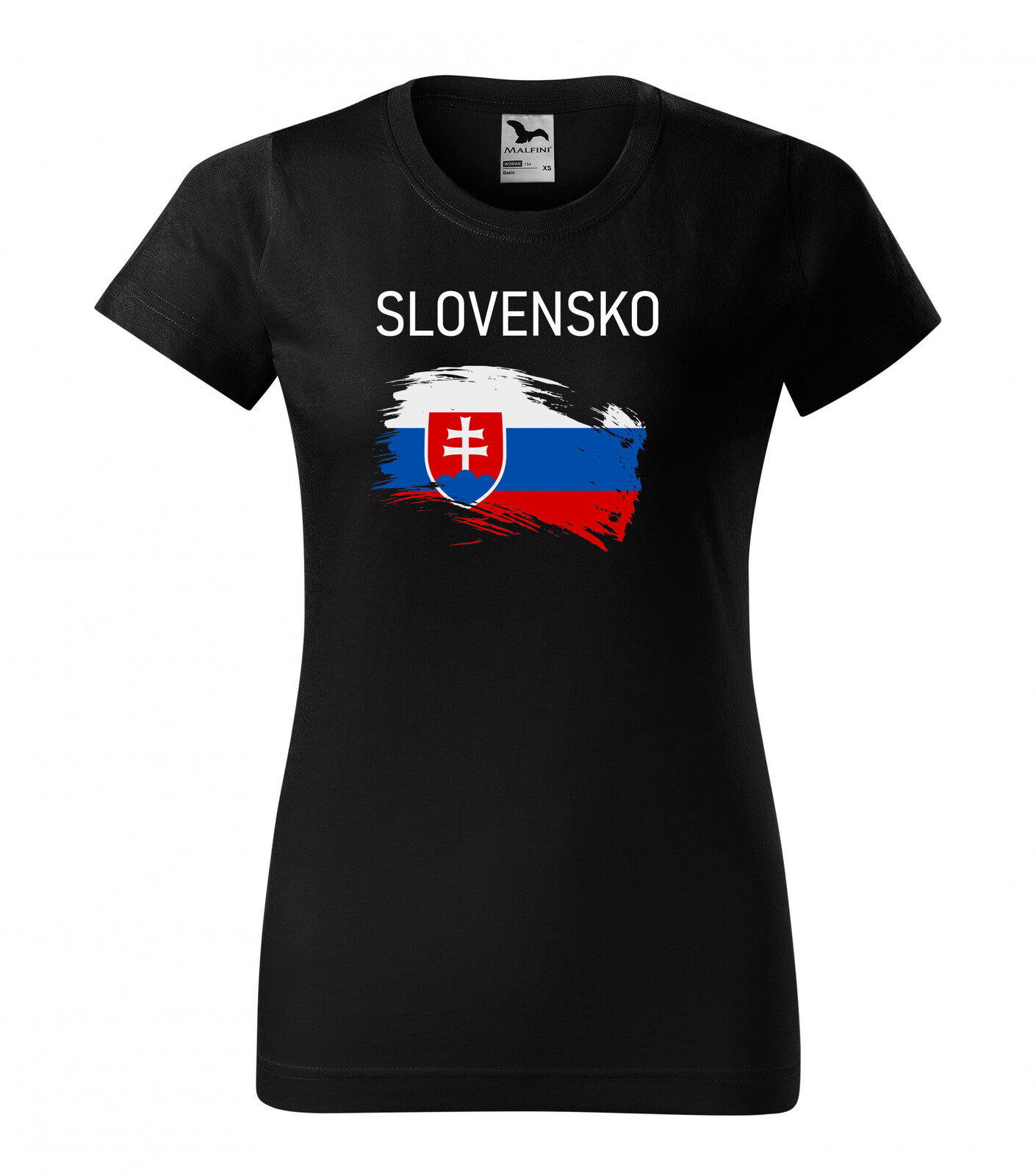 Dámske tričko Slovensko - veľkosť: M, farba: čierna