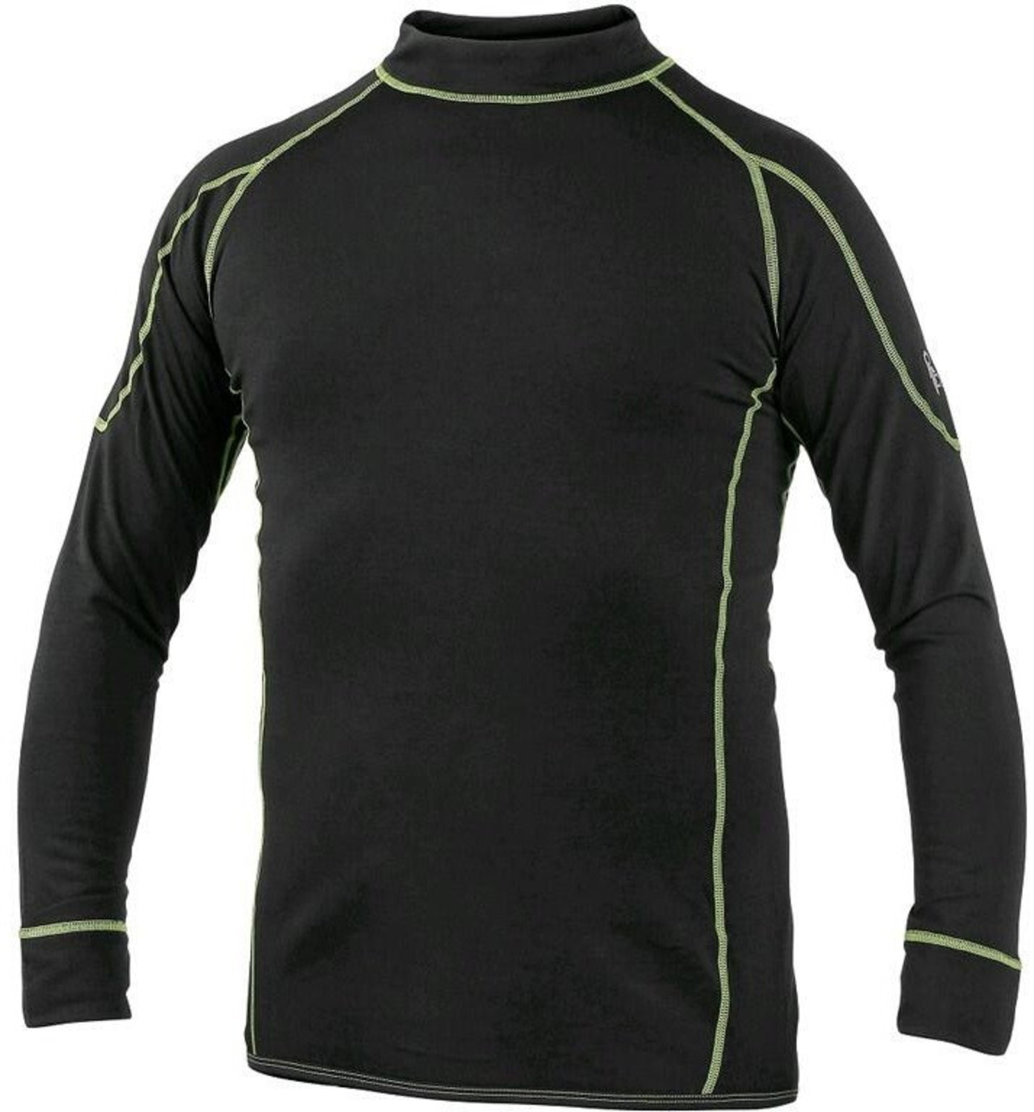 Detské termo tričko s dlhým rukávom CXS Reward - veľkosť: 140, farba: čierna/zelená