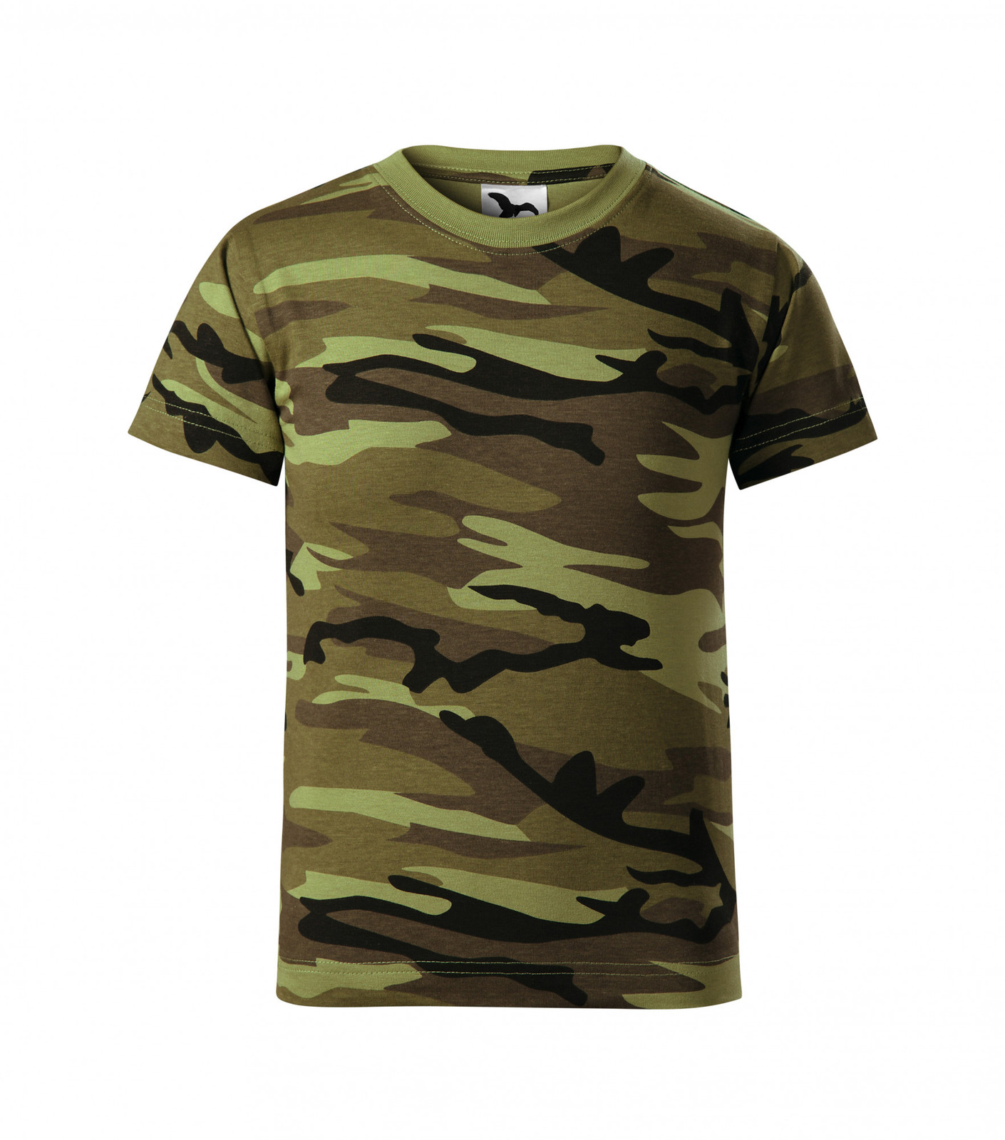 Detské maskáčové tričko Malfini Camouflage 149 - veľkosť: 146, farba: maskáčová zelená