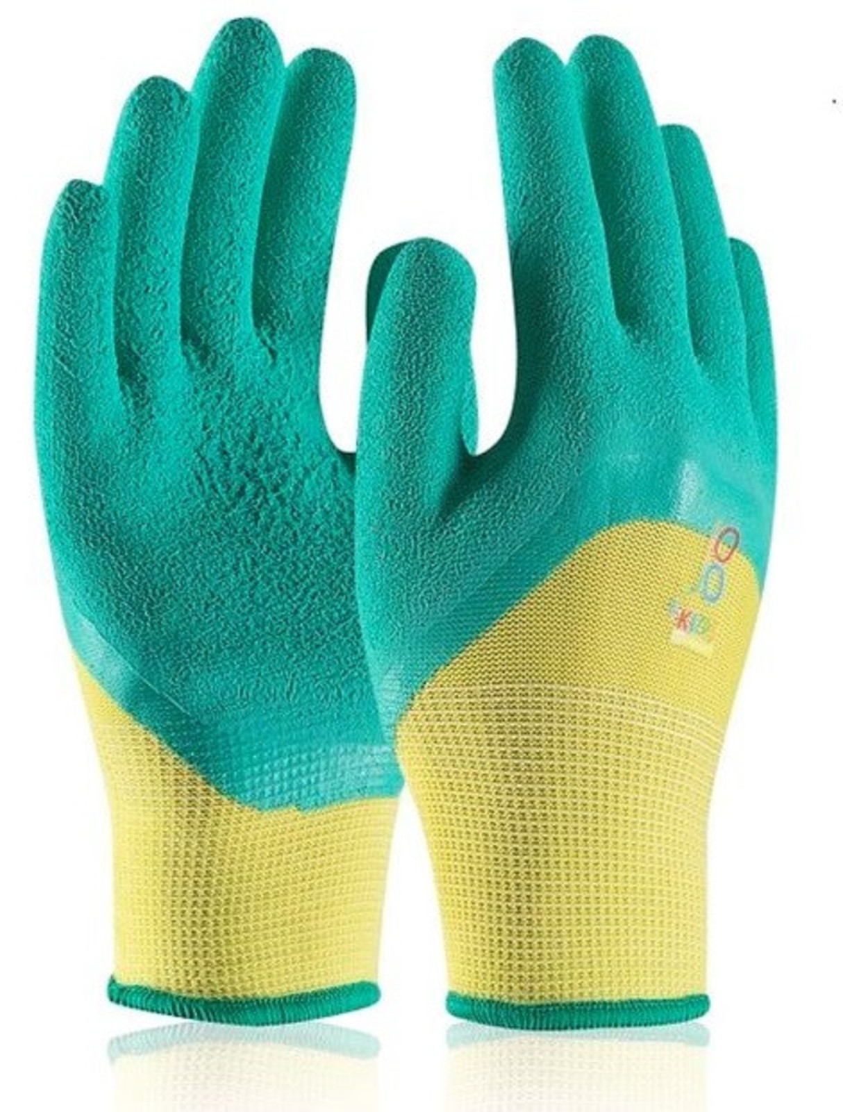 Detské pracovné rukavice Ardon Jojo - veľkosť: 5-7 rokov, farba: zelená/žltá