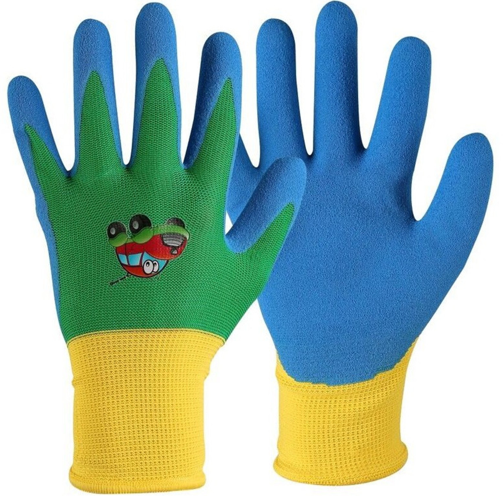 Detské pracovné rukavice CXS Drago - veľkosť: 5/XXS, farba: modrá/žltá