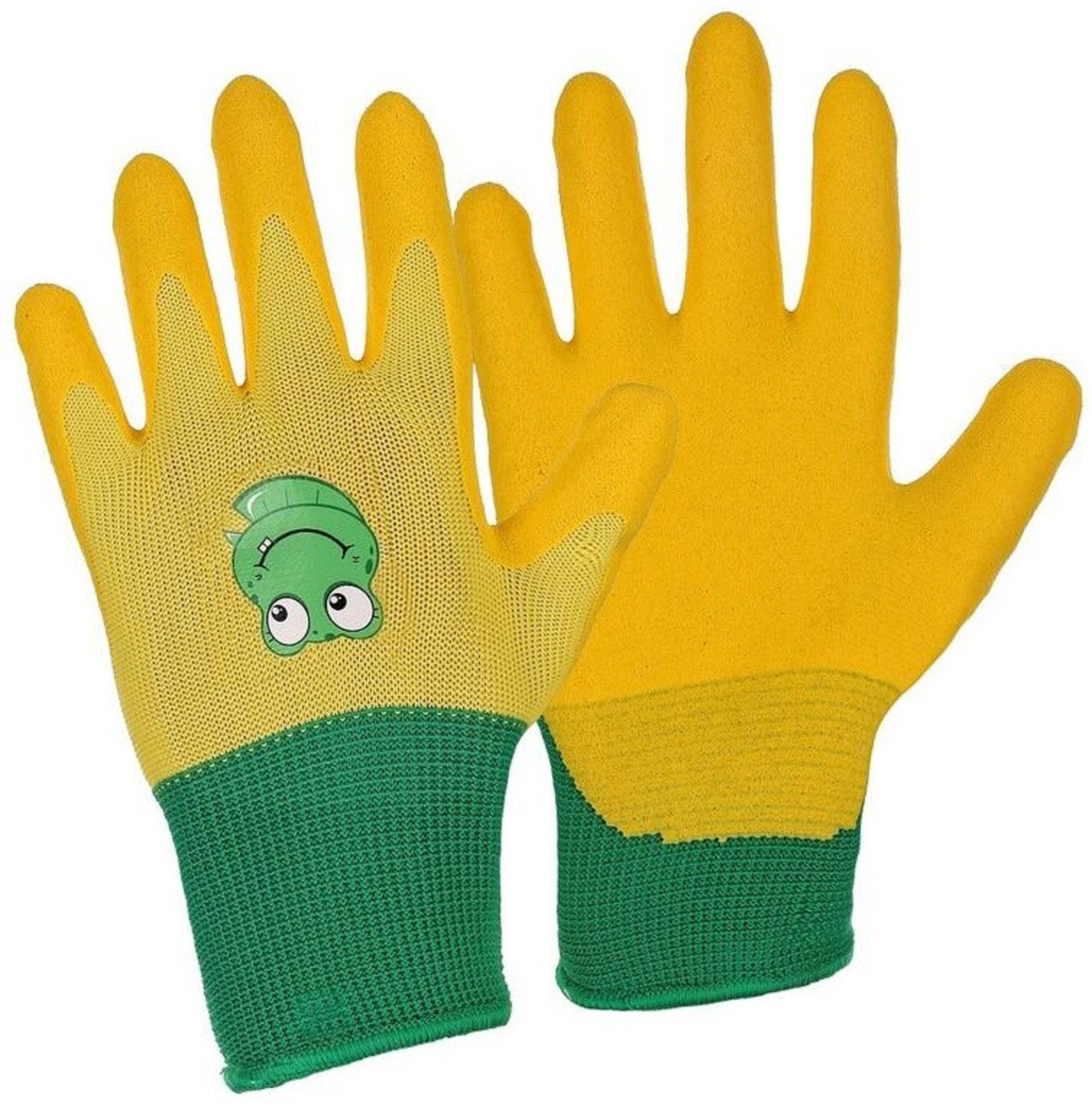 Detské pracovné rukavice CXS Drago - veľkosť: 7/S, farba: žltá/zelená
