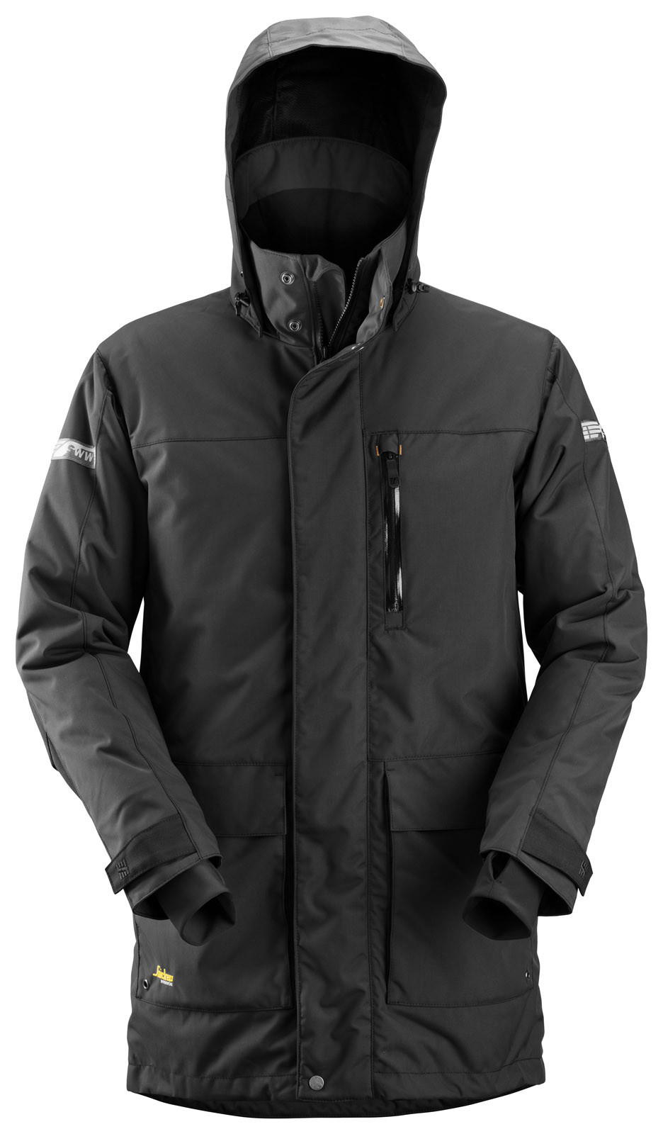 Dlhá nepremokavá zimná bunda Snickers® AllroundWork 37.5® - veľkosť: XL, farba: čierna