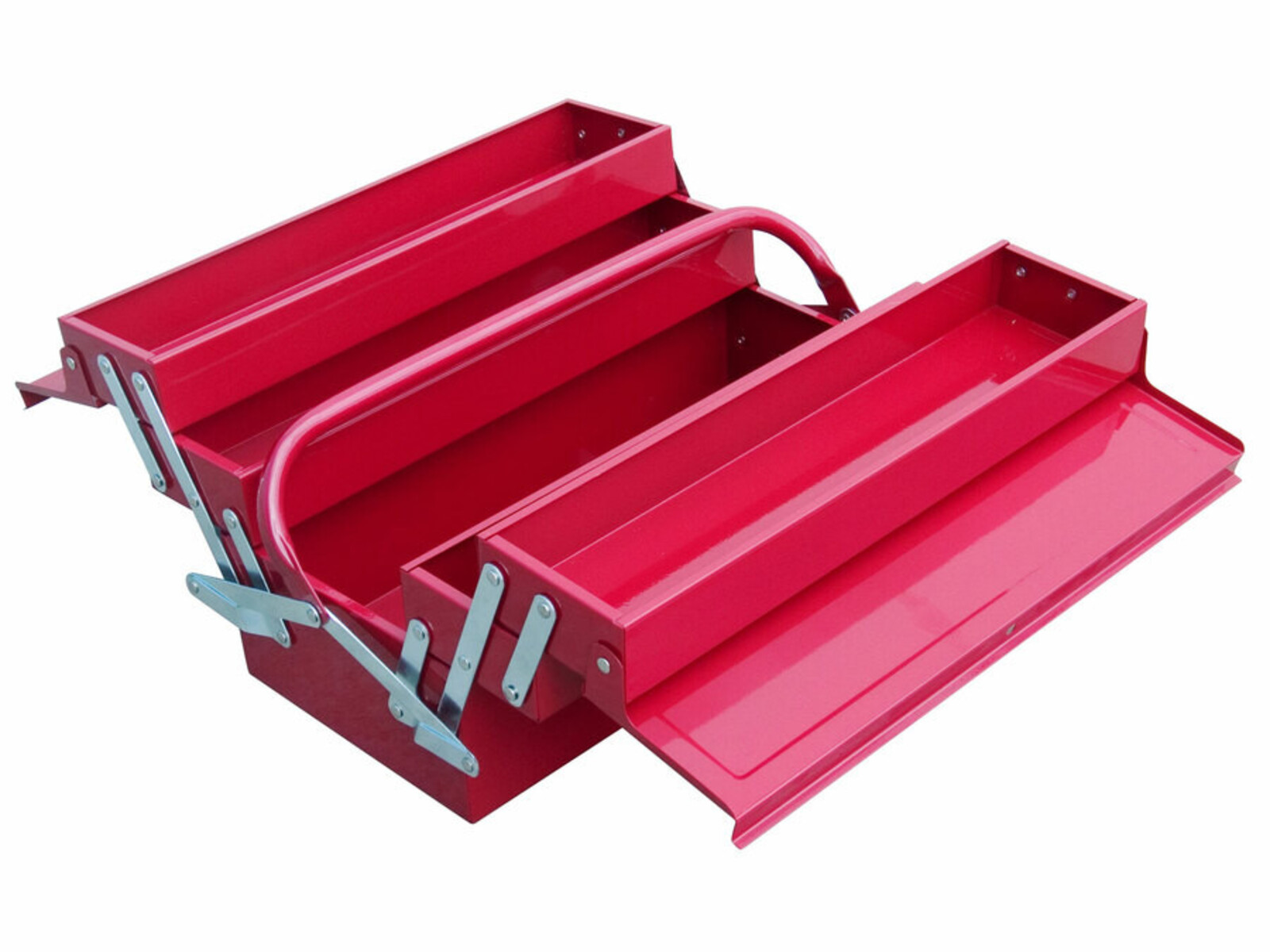 Extol Craft 81843 box na náradie kovový 400x200x200mm, 5-dielny - farba: červená