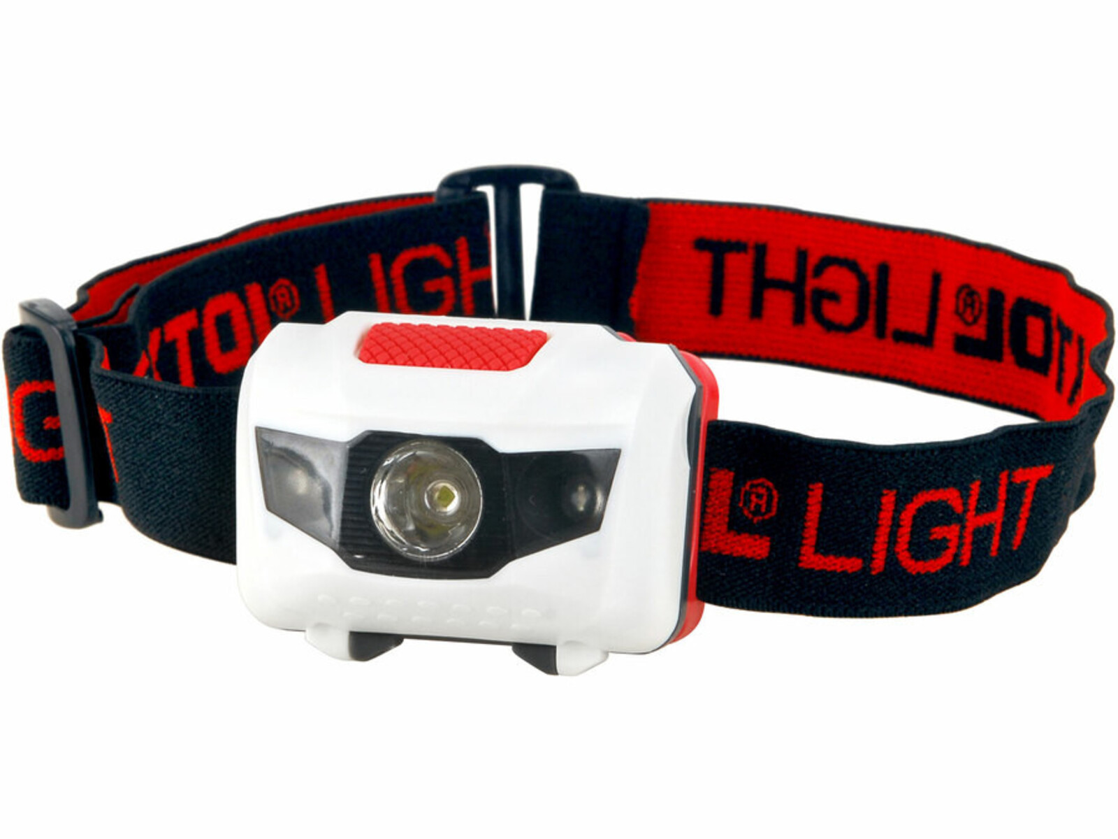 Extol Light 43102 čelovka 40lm, 1W + 2 červené LED, 4 režimy svietenia, napájanie 3xAAA - farba: čierna/červená