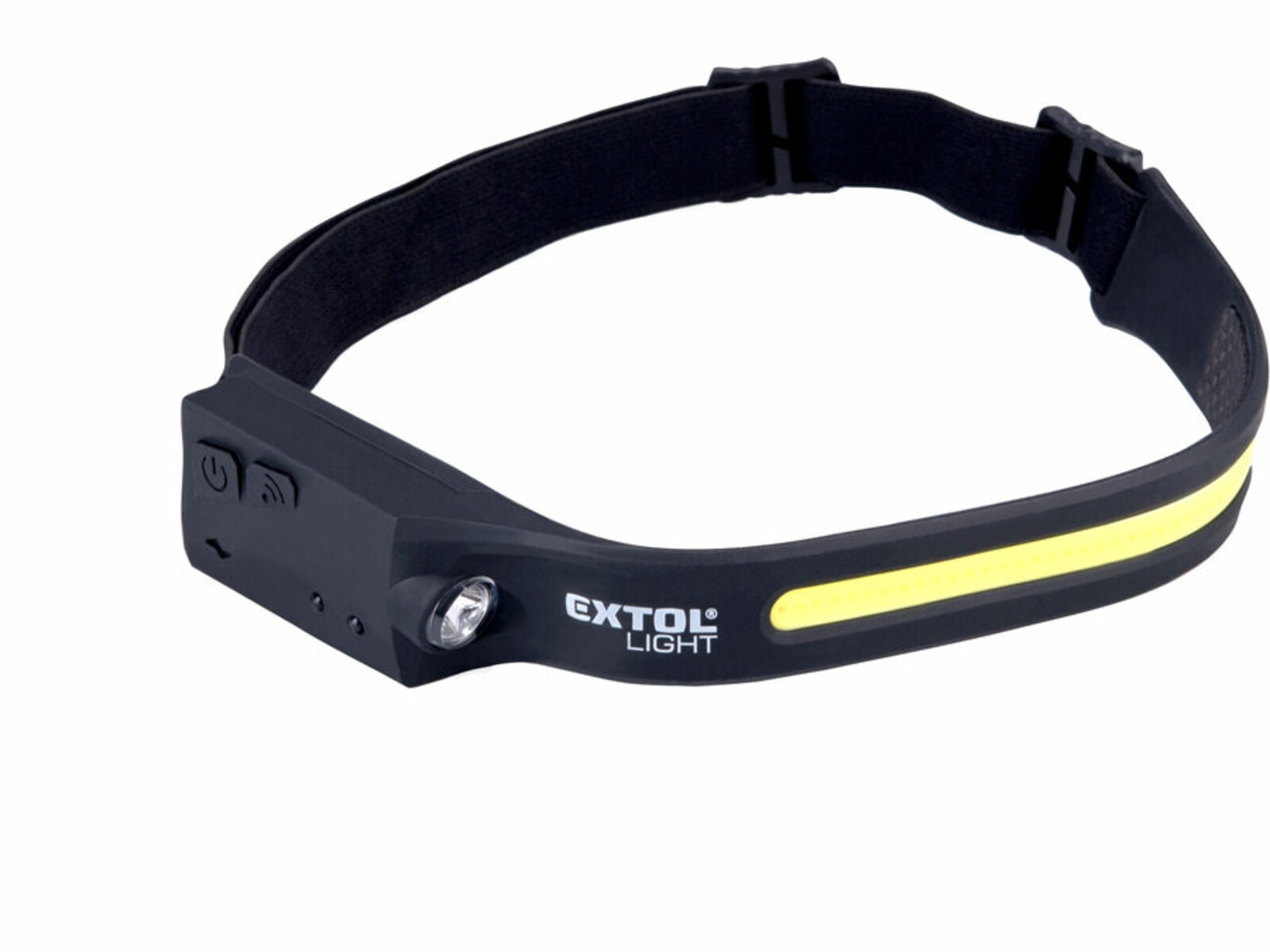 Extol Light 43186 čelovka 350lm, 1,2Ah Li-Pol, USB-C nabíjanie, IR senzor, COB, XPE LED - farba: čierna/žltá
