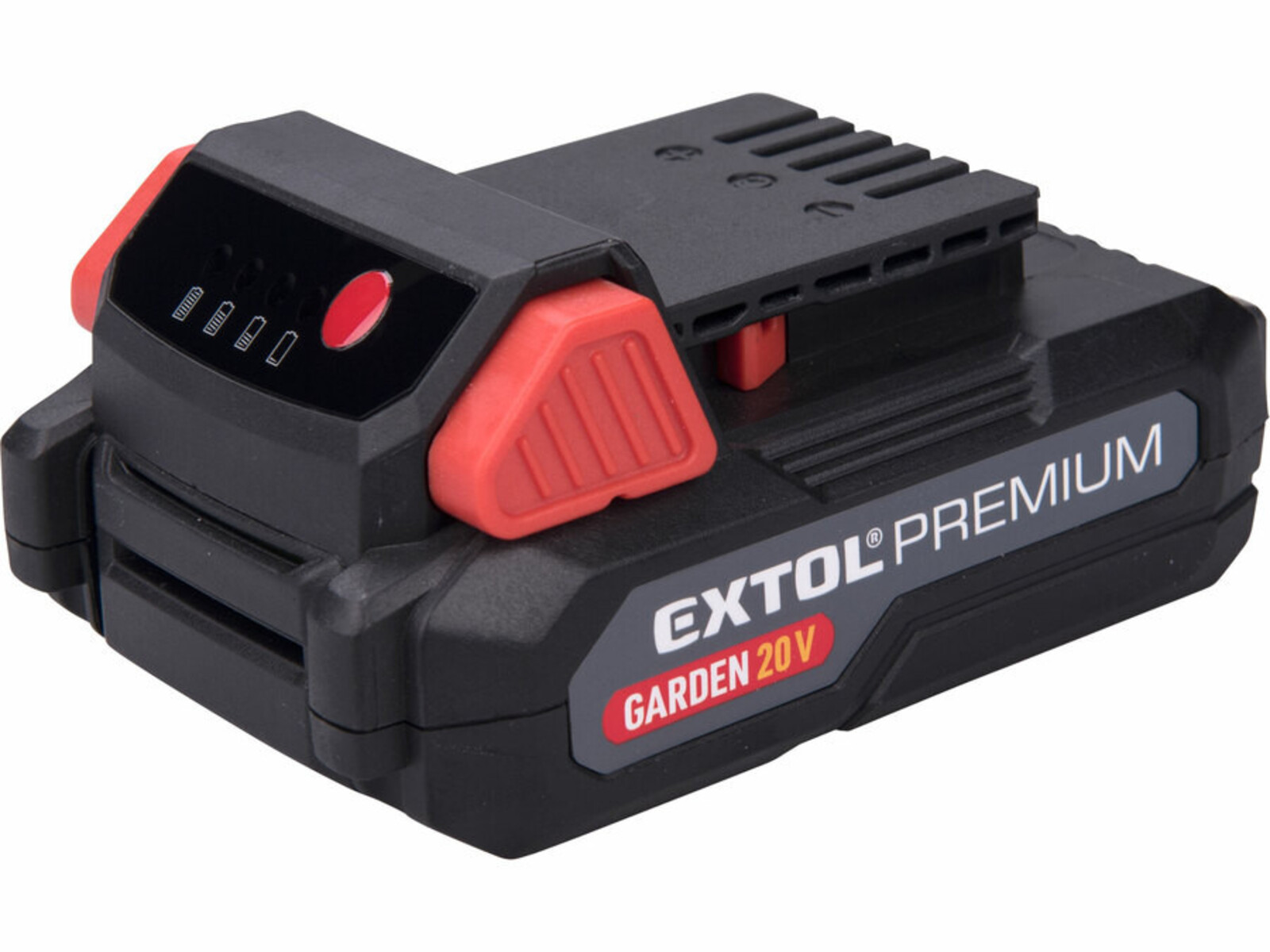 Extol Premium 8895780 akumulátor Garden 20V/2Ah, pre záhradné aku náradie 88957XX - farba: čierna/červená