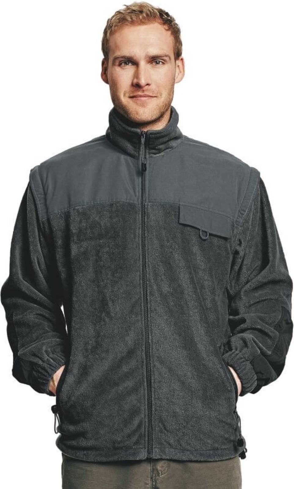 Fleece bunda Randwik 2v1 pánska - veľkosť: M, farba: čierna