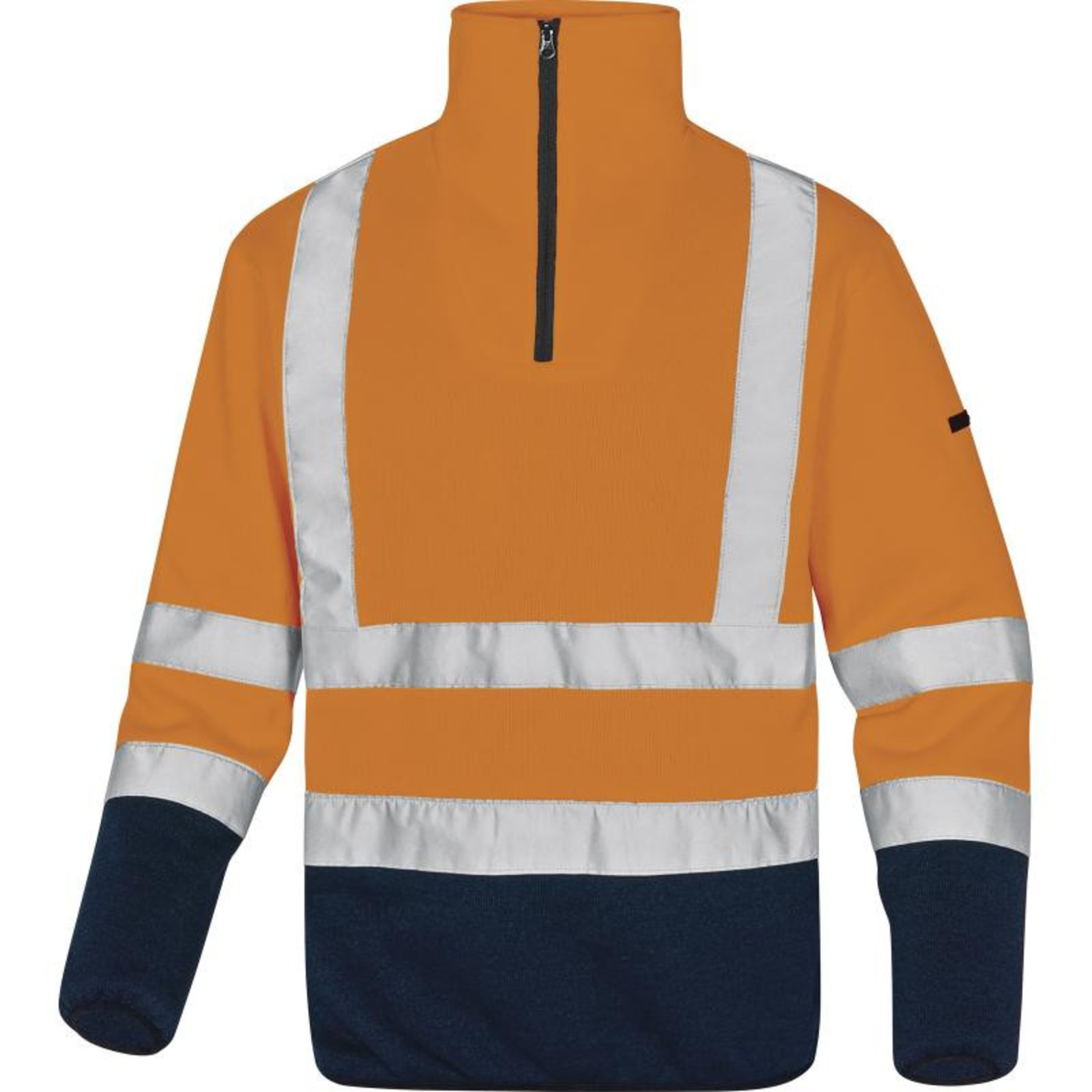 Fleece reflexný pulóver Delta Plus Marmot HV - veľkosť: M, farba: fl. oranžová/modrá