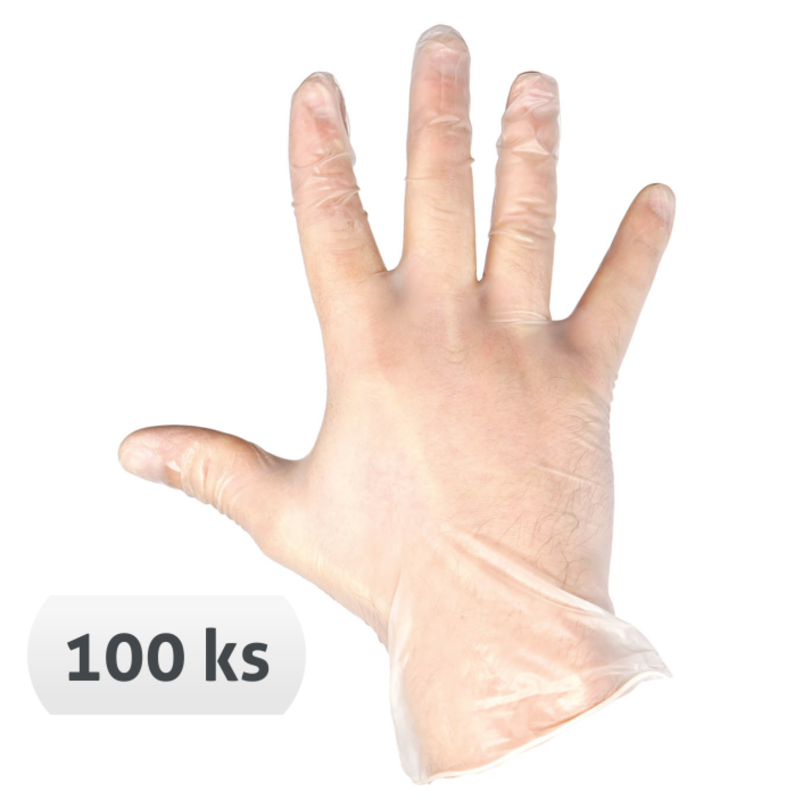Jednorazové vinylové rukavice Rail nepúdrované 100 ks - veľkosť: 8/M