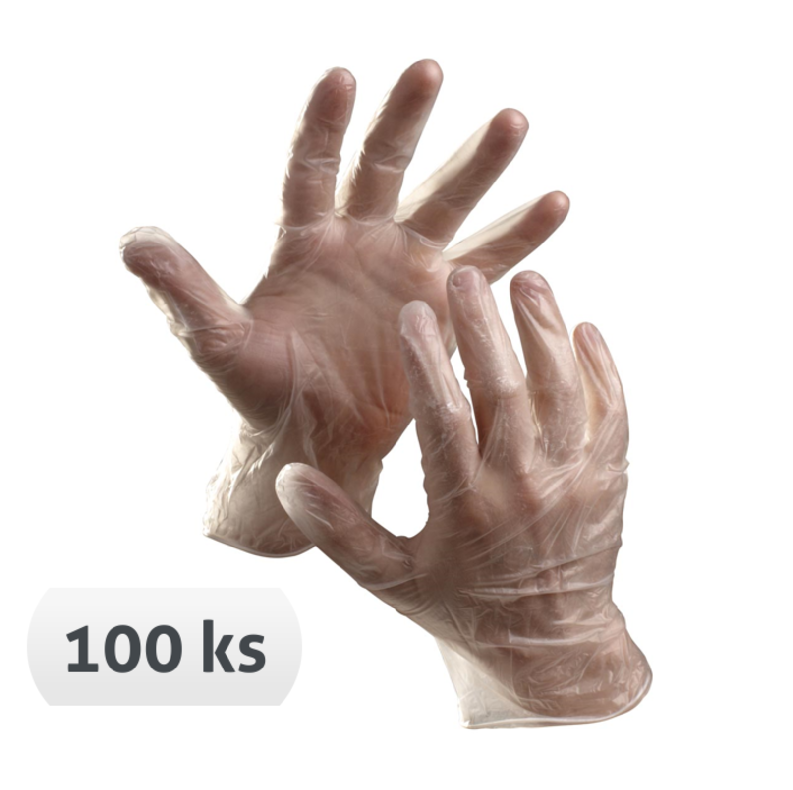 Jednorazové vinylové rukavice Rail púdrované 100 ks - veľkosť: 7/S