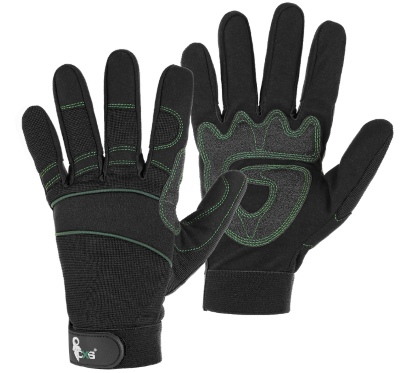 Kombinované pracovné rukavice CXS Ge-kon - veľkosť: 10/XL, farba: čierna
