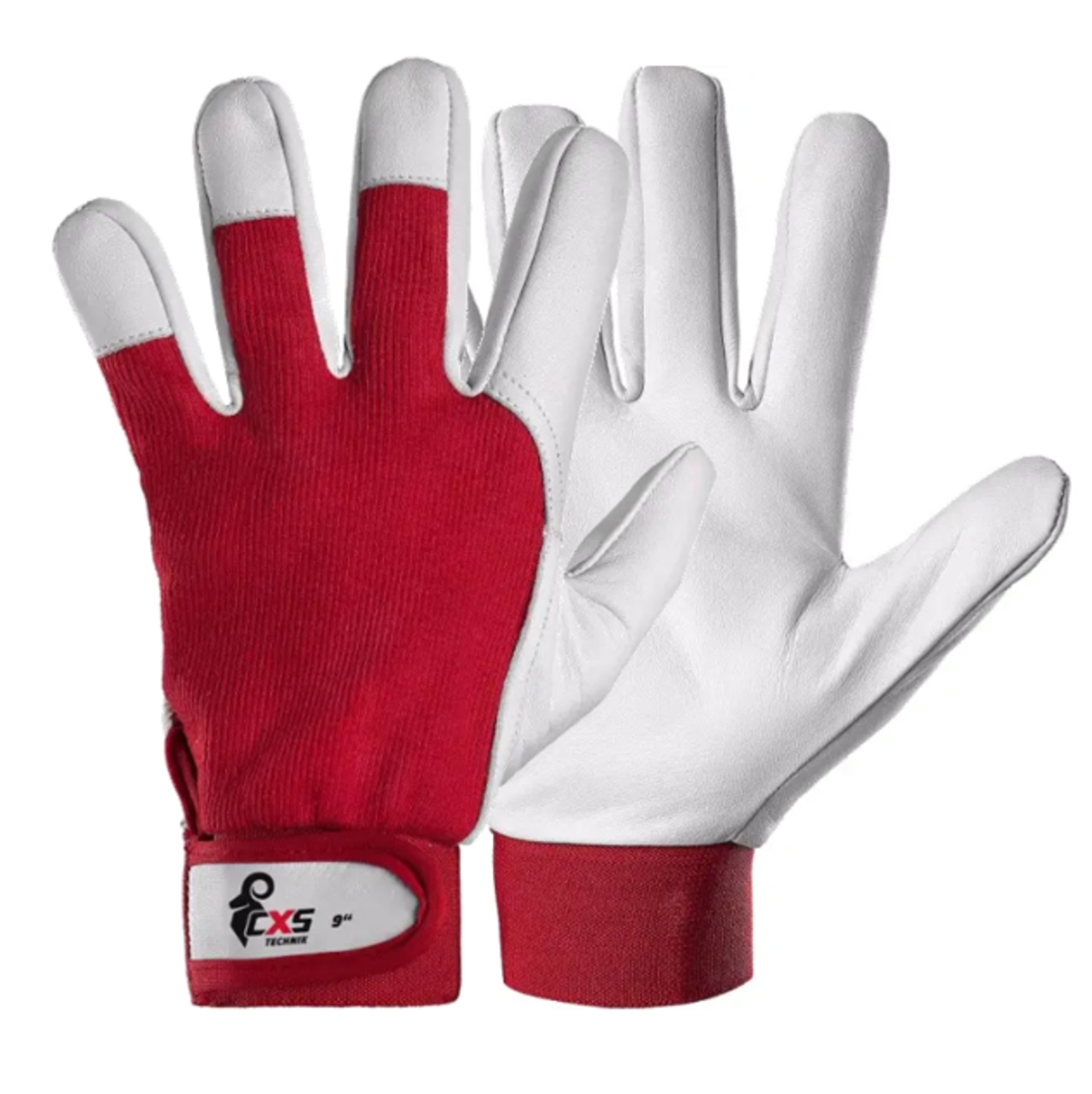 Kombinované pracovné rukavice CXS Technik - veľkosť: 11/XXL, farba: červená/biela