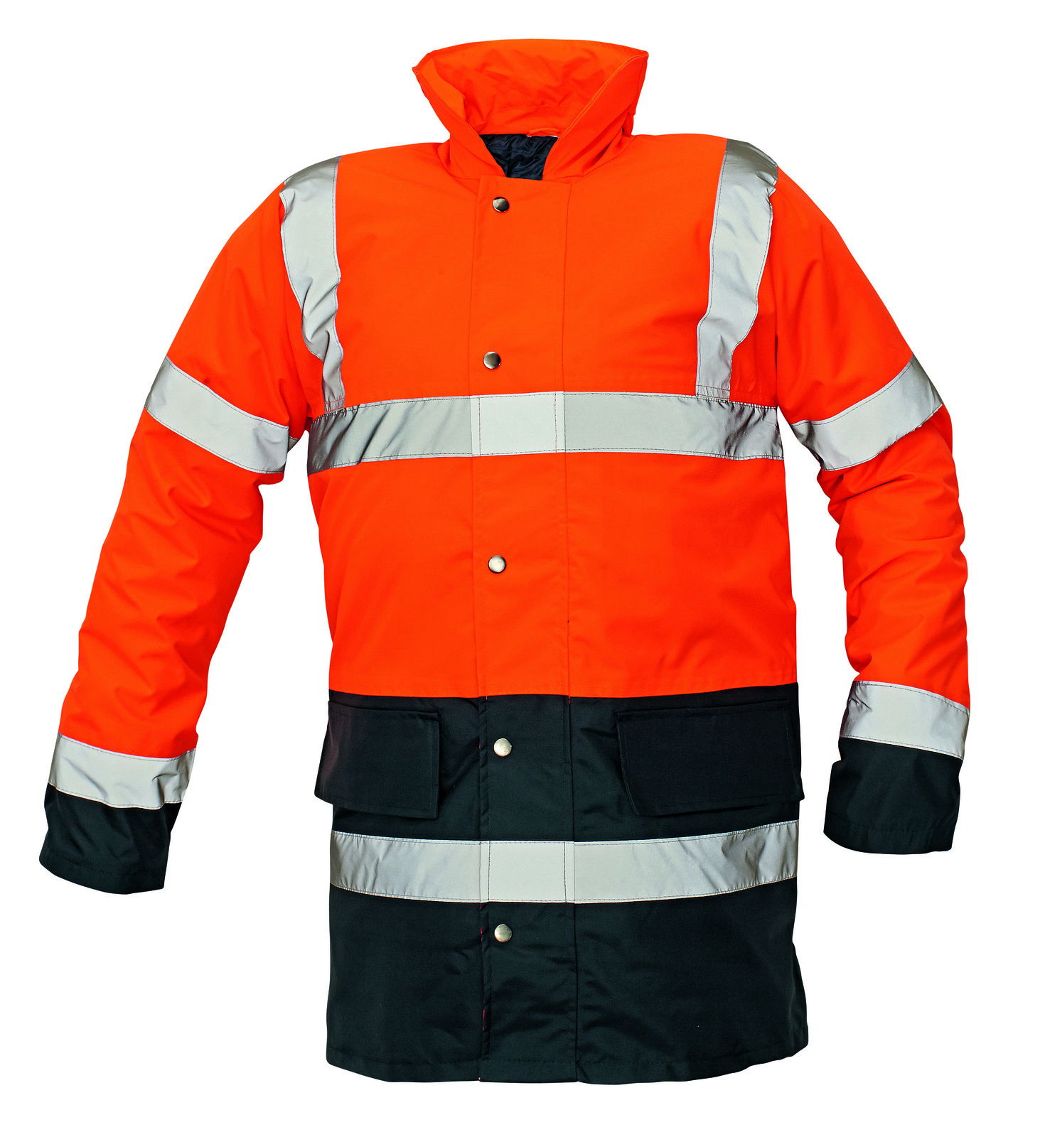 Ľahká zateplená reflexná bunda Sefton - veľkosť: L, farba: oranžová/navy