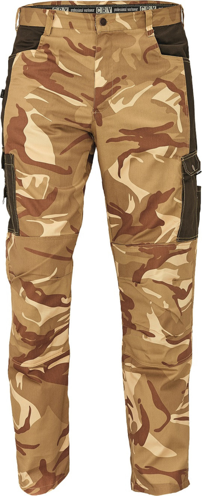 Maskáčové nohavice Crambe pánske - veľkosť: XXL, farba: béžová kamufláž