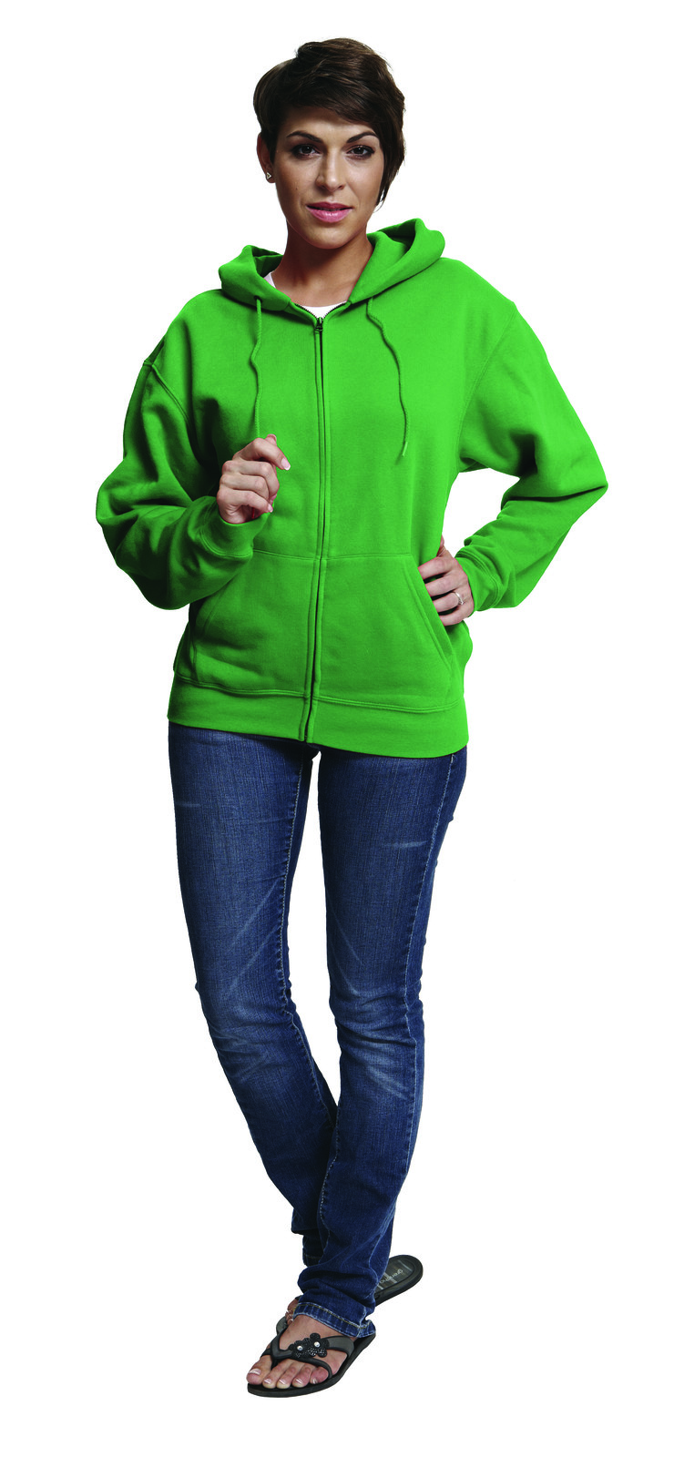 Mikina s kapucňou Nagar - veľkosť: XL, farba: zelená