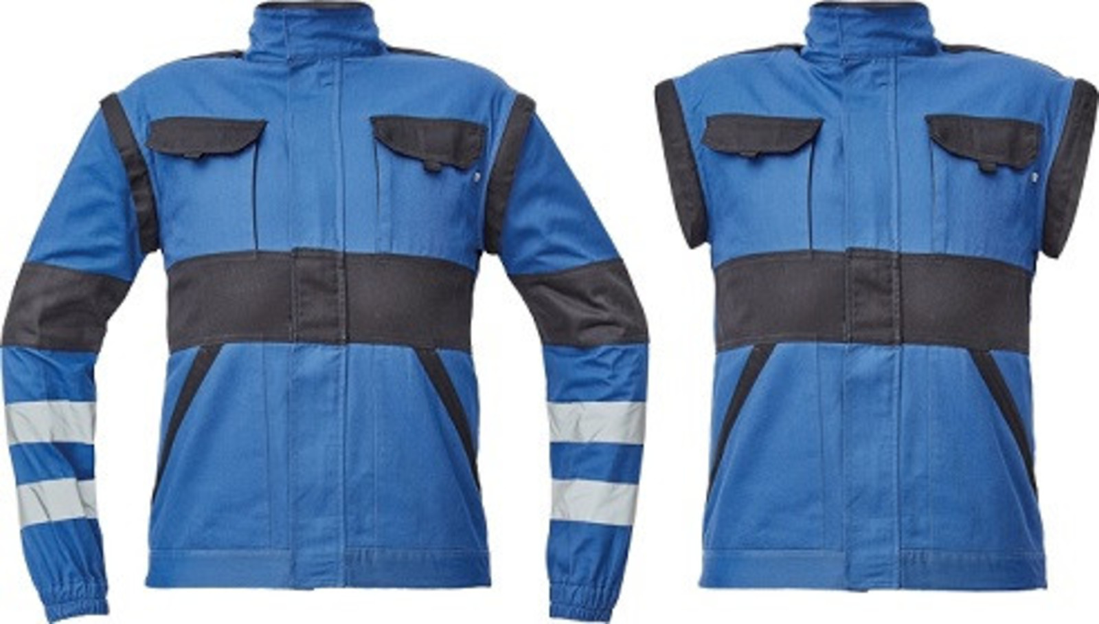 Montérková bunda a vesta s reflexnými pruhmi Cerva Max Neo 2v1 - veľkosť: 66, farba: modrá