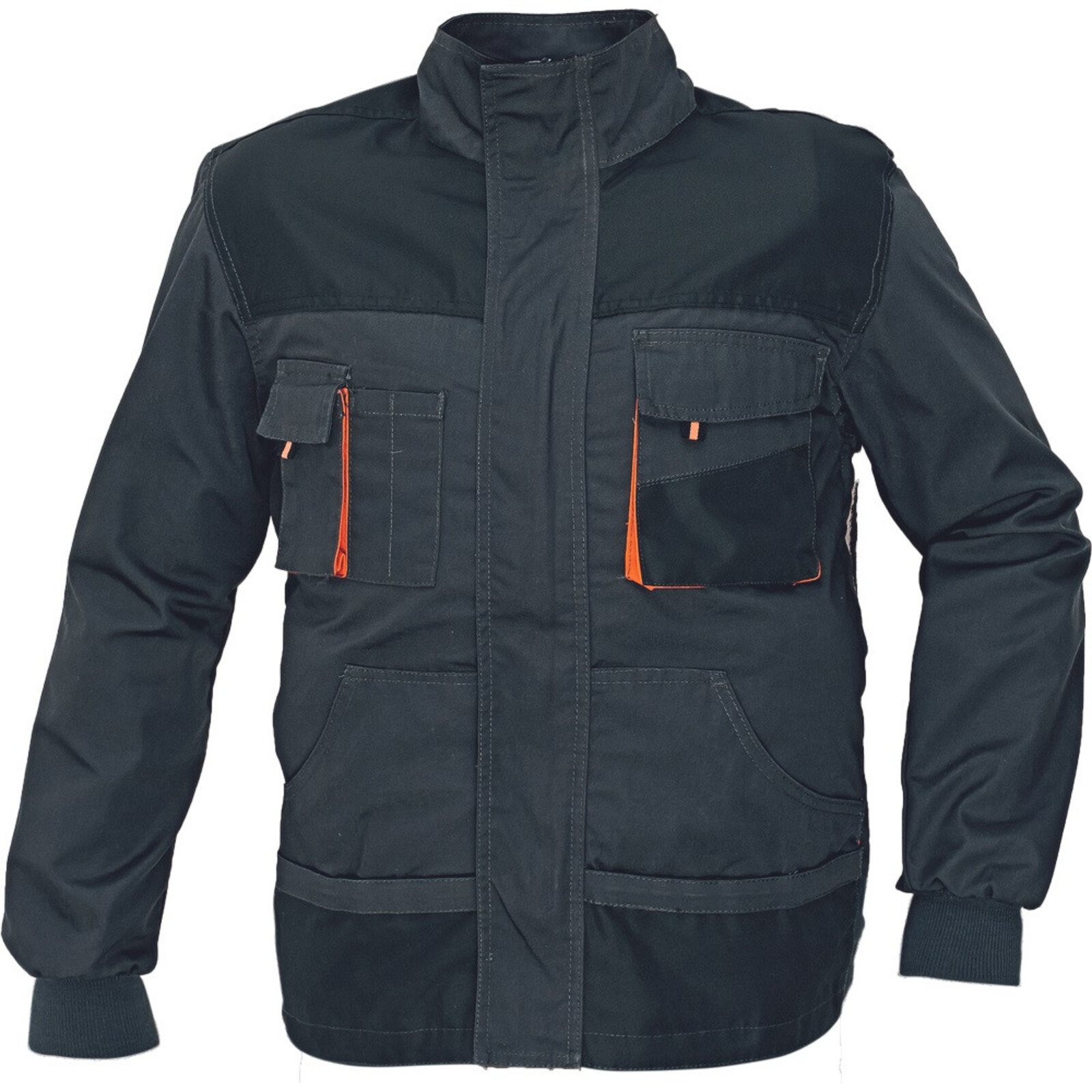 Odolná montérková bunda Emerton pánska - veľkosť: 64, farba: čierna/oranžová