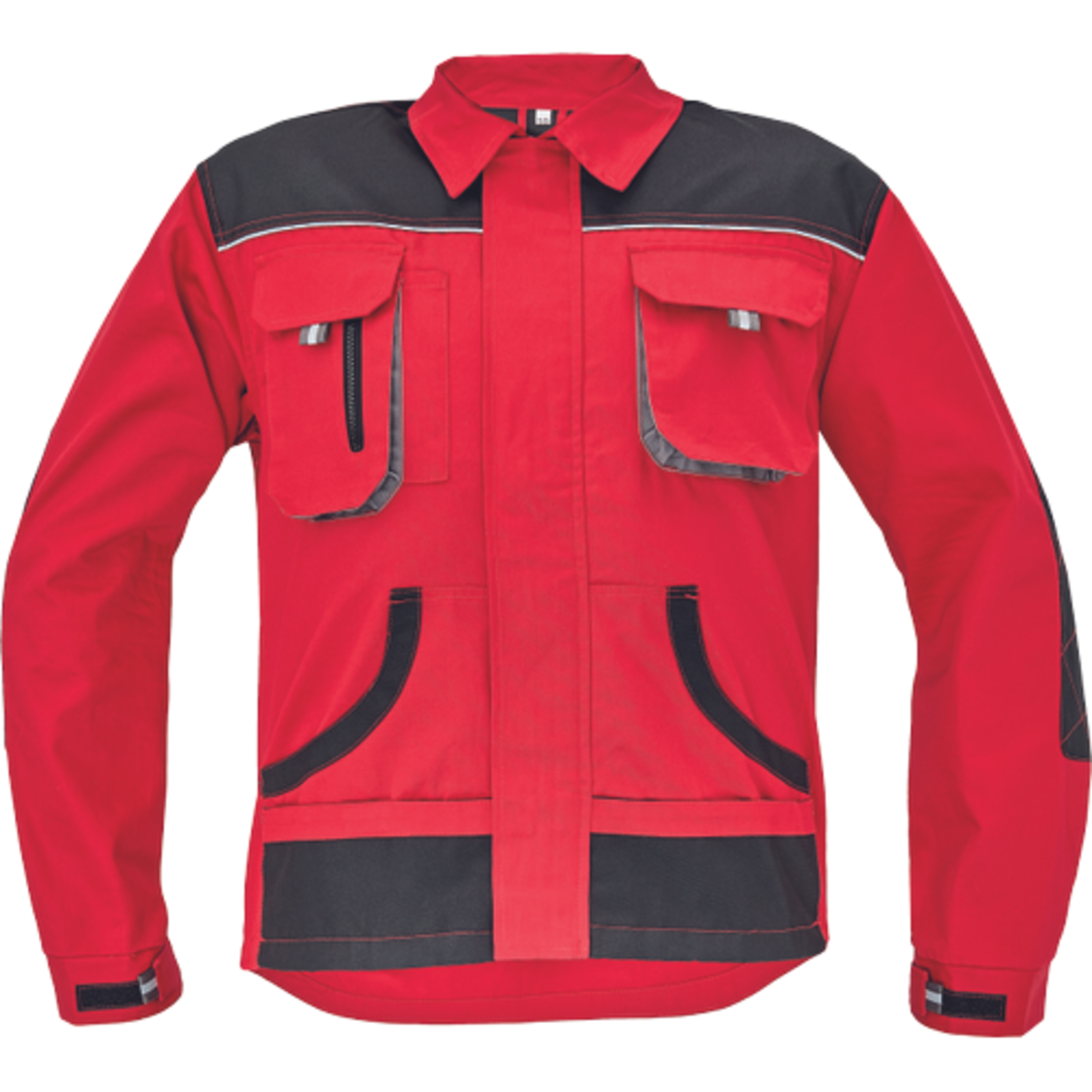 Odolná pracovná bunda Cerva FF Hans - veľkosť: 52, farba: antracit/červená