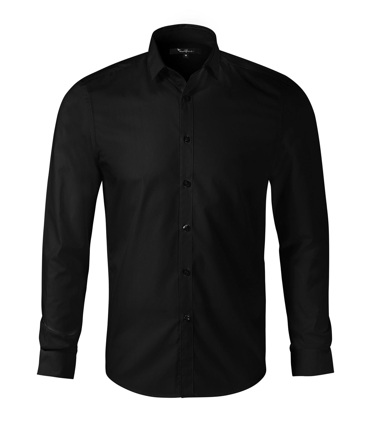 Pánska košeľa s dlhým rukávom Malfini Premium Dynamic 262 - veľkosť: S, farba: čierna