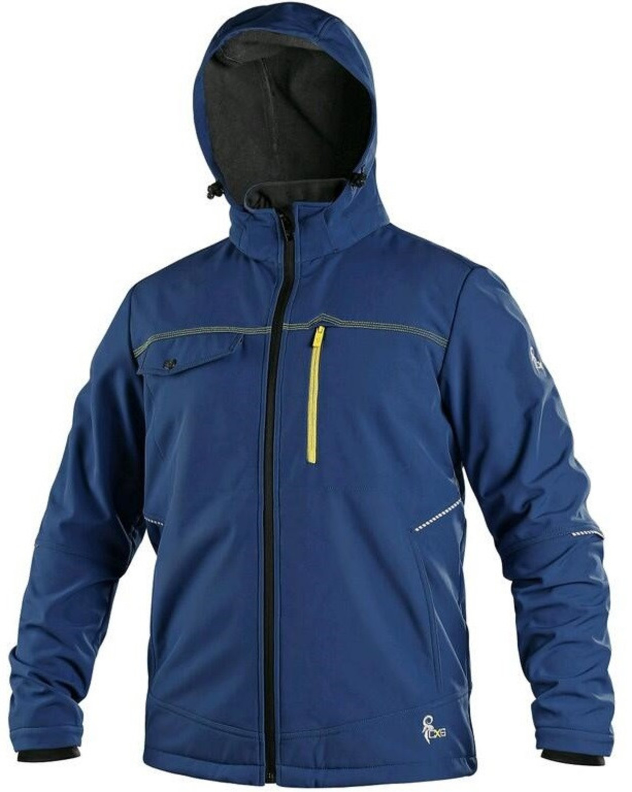Pánska softshellová bunda CXS Stretch - veľkosť: XXL, farba: tmavo modrá