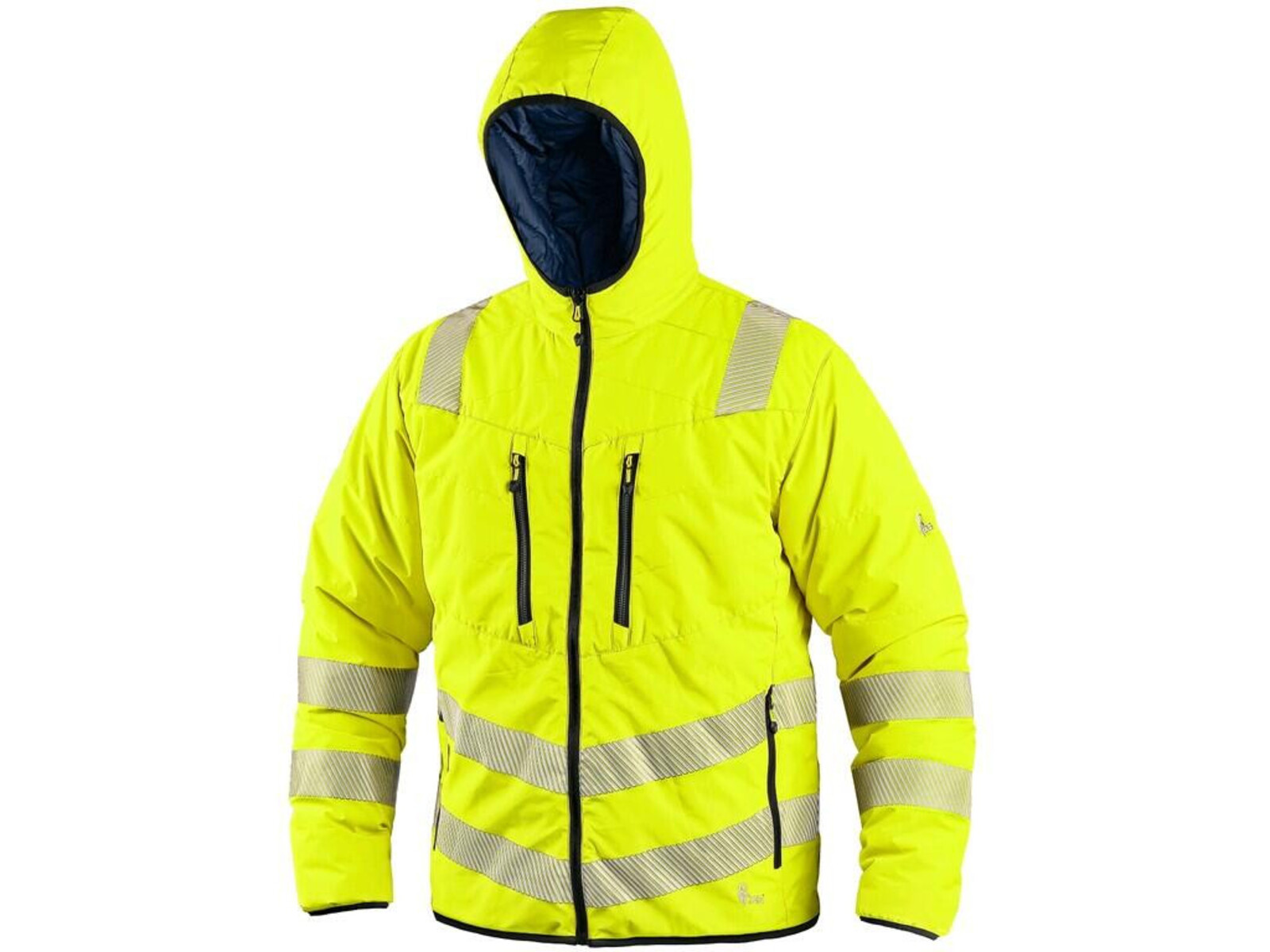 Pánska výstražná zateplená obojstranná bunda CXS Chester - veľkosť: S, farba: žltá/navy