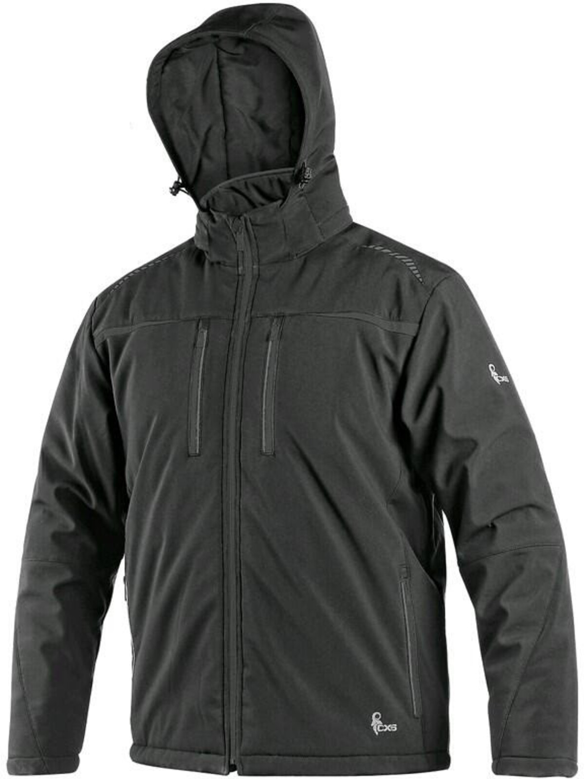 Pánska zateplená softshellová bunda CXS Norfolk - veľkosť: 3XL, farba: čierna