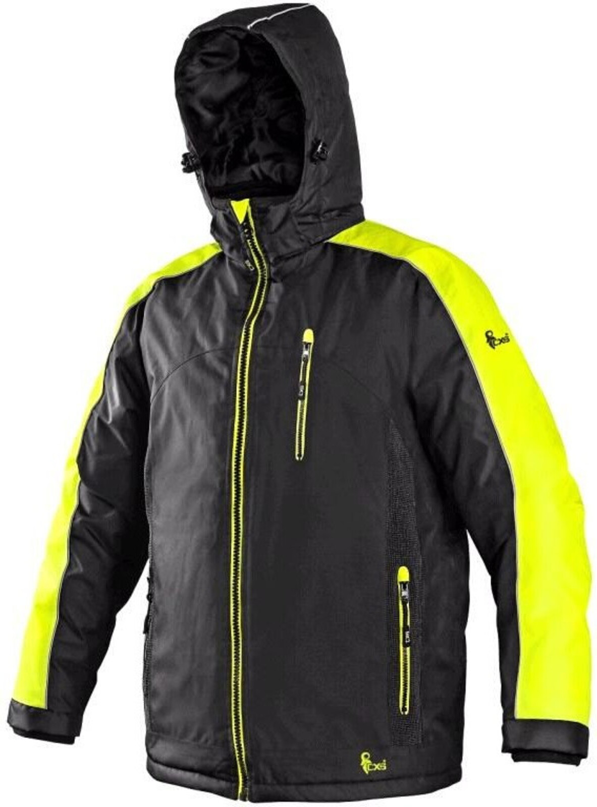 Pánska zimná bunda CXS Brighton - veľkosť: S, farba: čierna/žltá