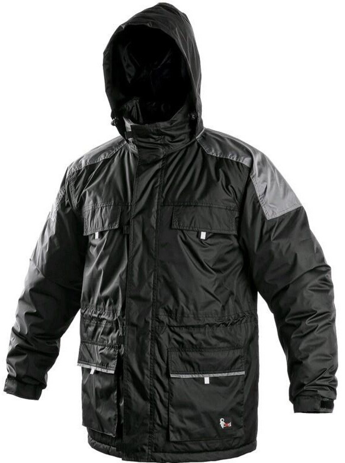 Pánska zimná bunda CXS Fremont - veľkosť: 4XL, farba: čierna/sivá